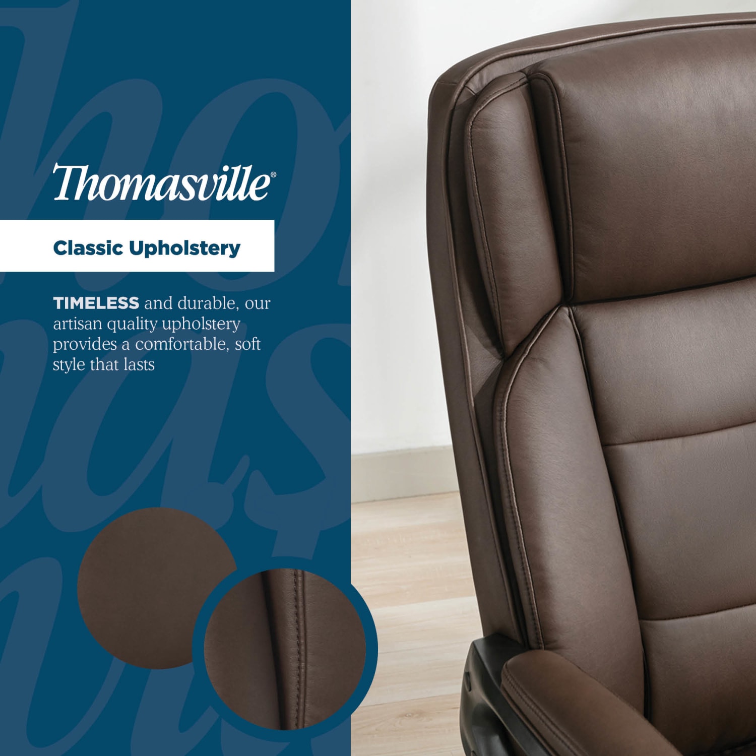 Thomasville® Lansing Ergonomic High-Back Faux Leather Big & Tall Executive Office Chair, Dark Brown - Image 6