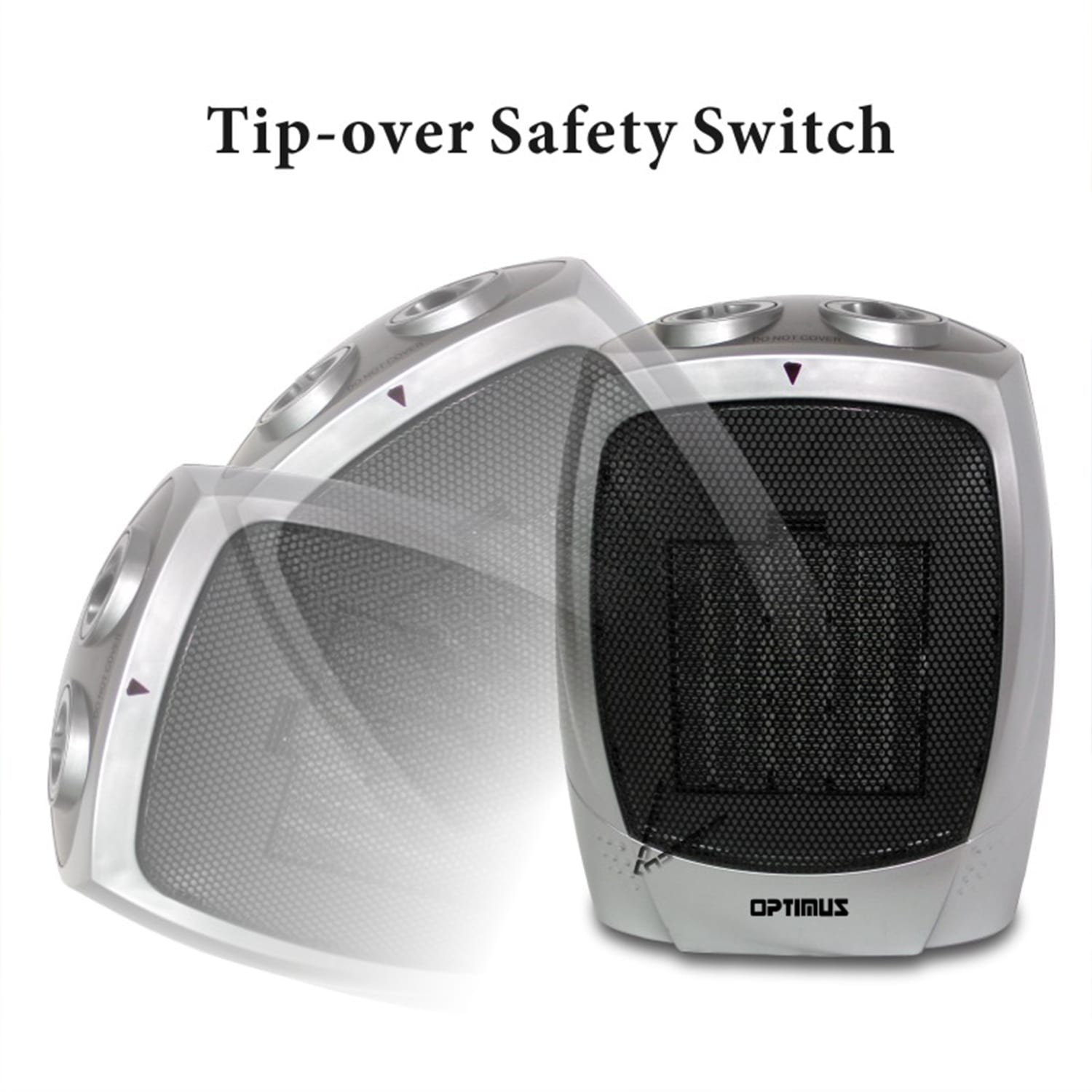 Optimus 1500-Watt Portable Ceramic Heater With Thermostat, 8inH x 6-1/4inW, Silver - Image 5