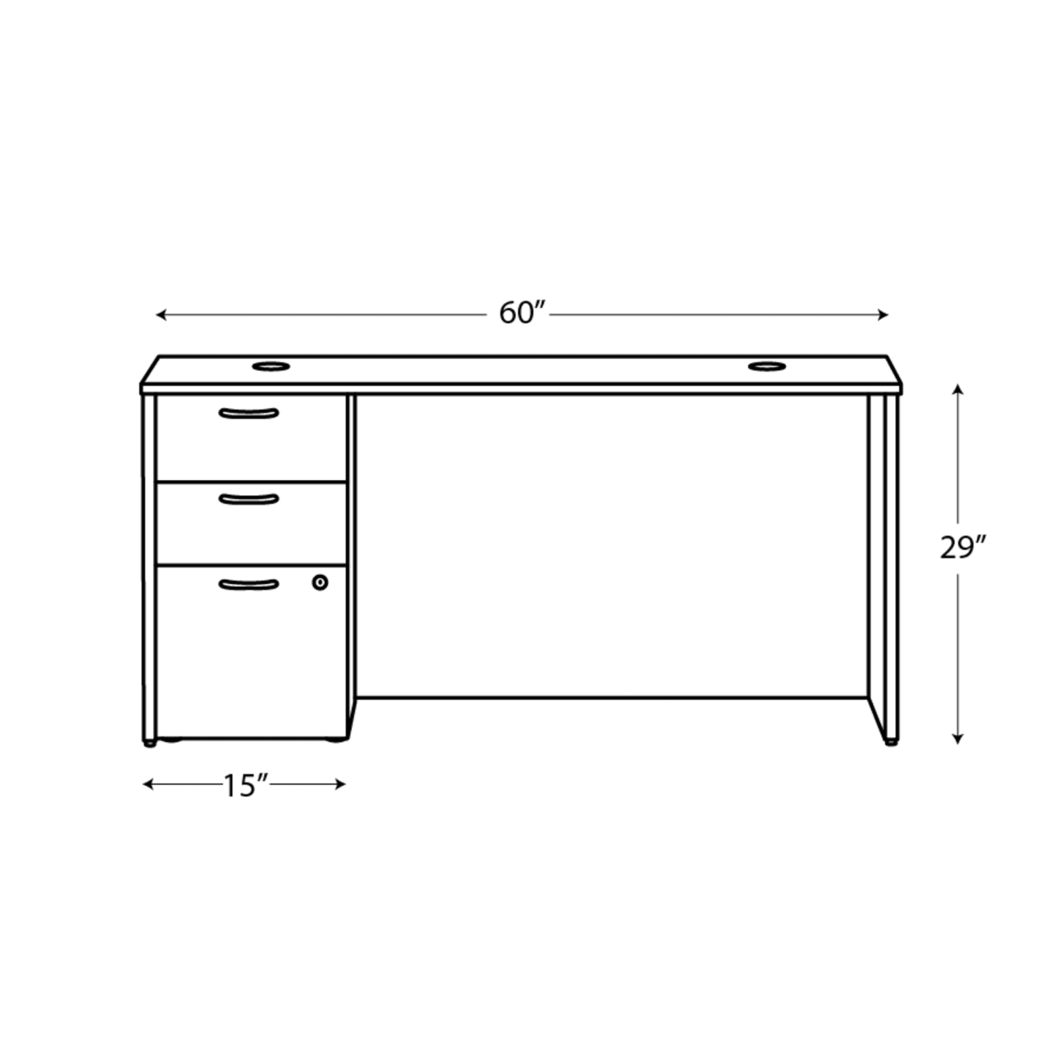 HON Mod 60inW Credenza, Desert Oak - Image 3