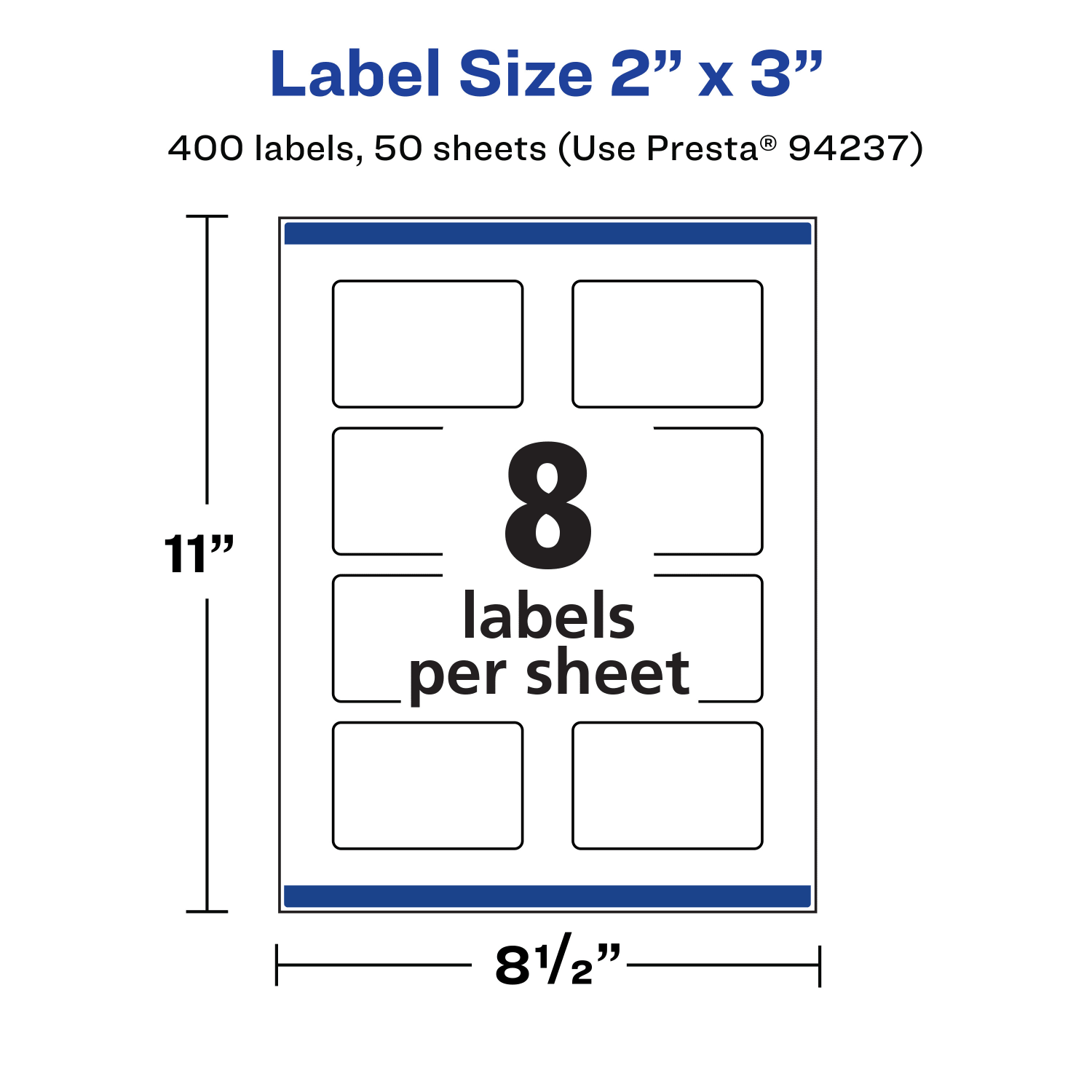 Avery Removable Labels With Sure Feed, 94237-RMP50, Rectangle, 2in x 3in, White, Pack Of 400 Labels - Image 6