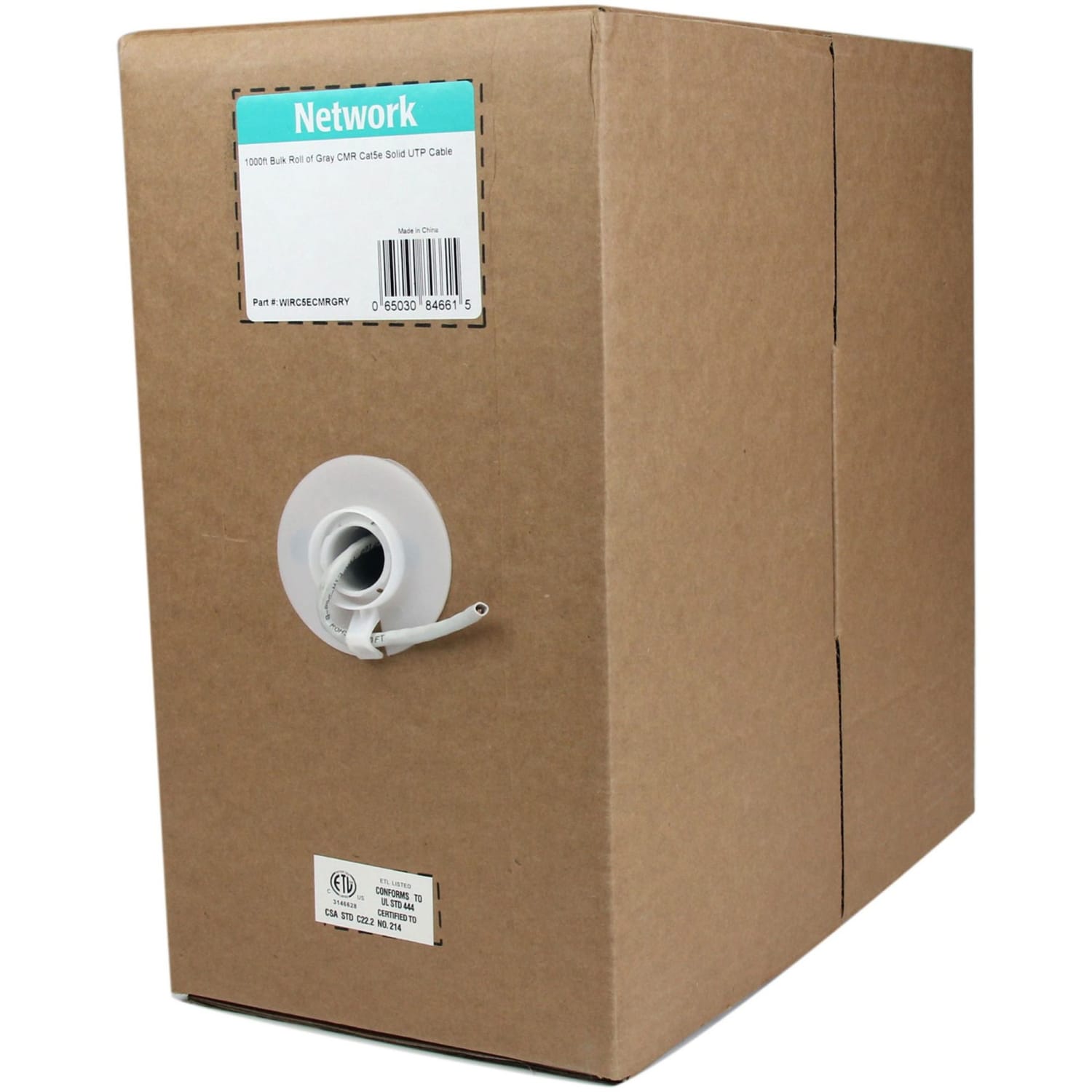 StarTech.com 1000 ft Bulk Roll of Gray CMR Cat5e Solid UTP Cable - Image 3