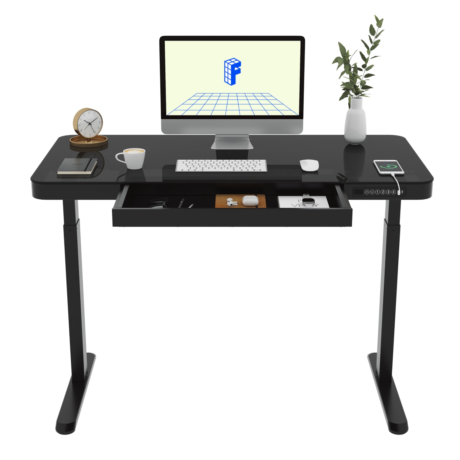Flexispot EG9 48inW Electric Adjustable Height Standing Desk, Black - Image 3