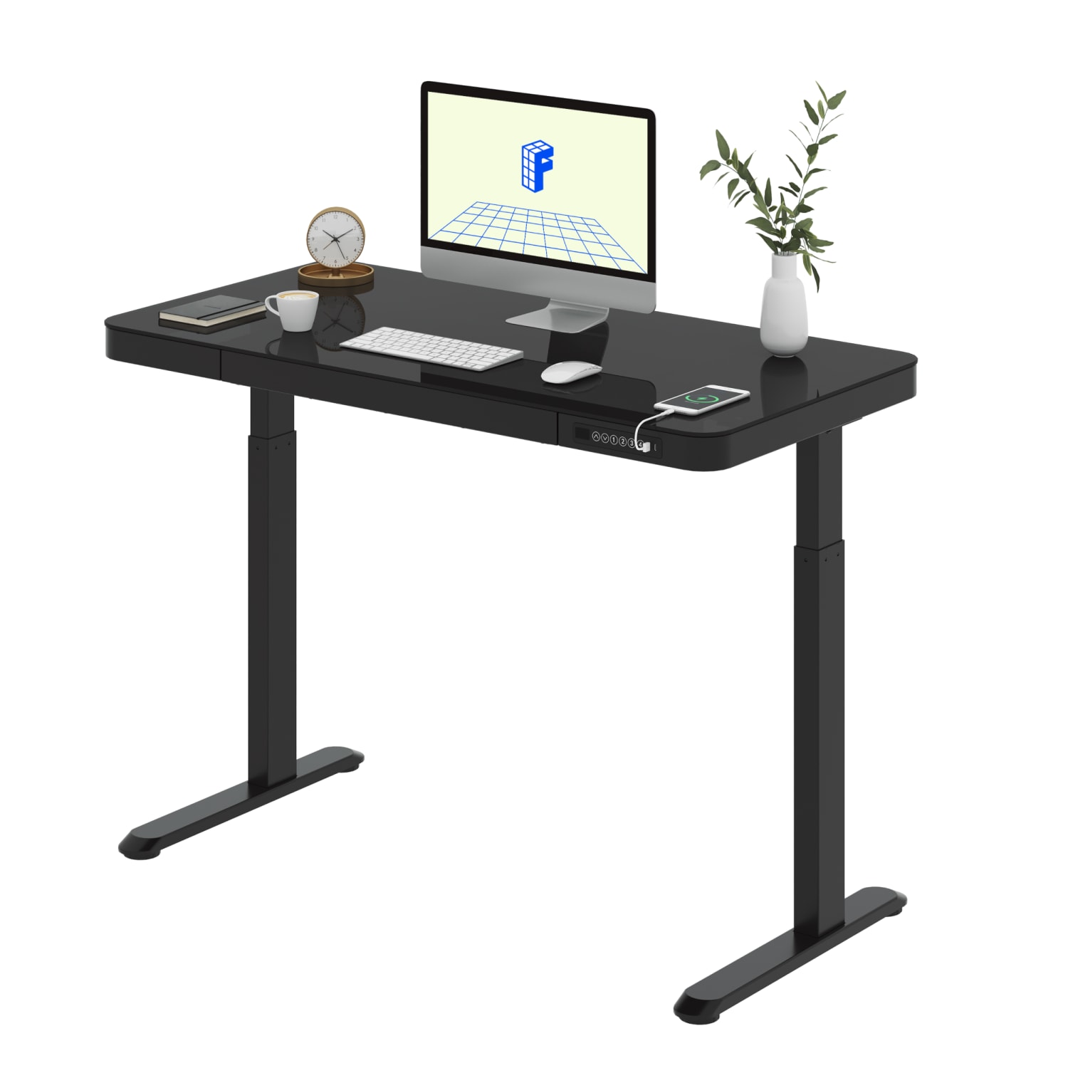 Flexispot EG9 48inW Electric Adjustable Height Standing Desk, Black - Image 4