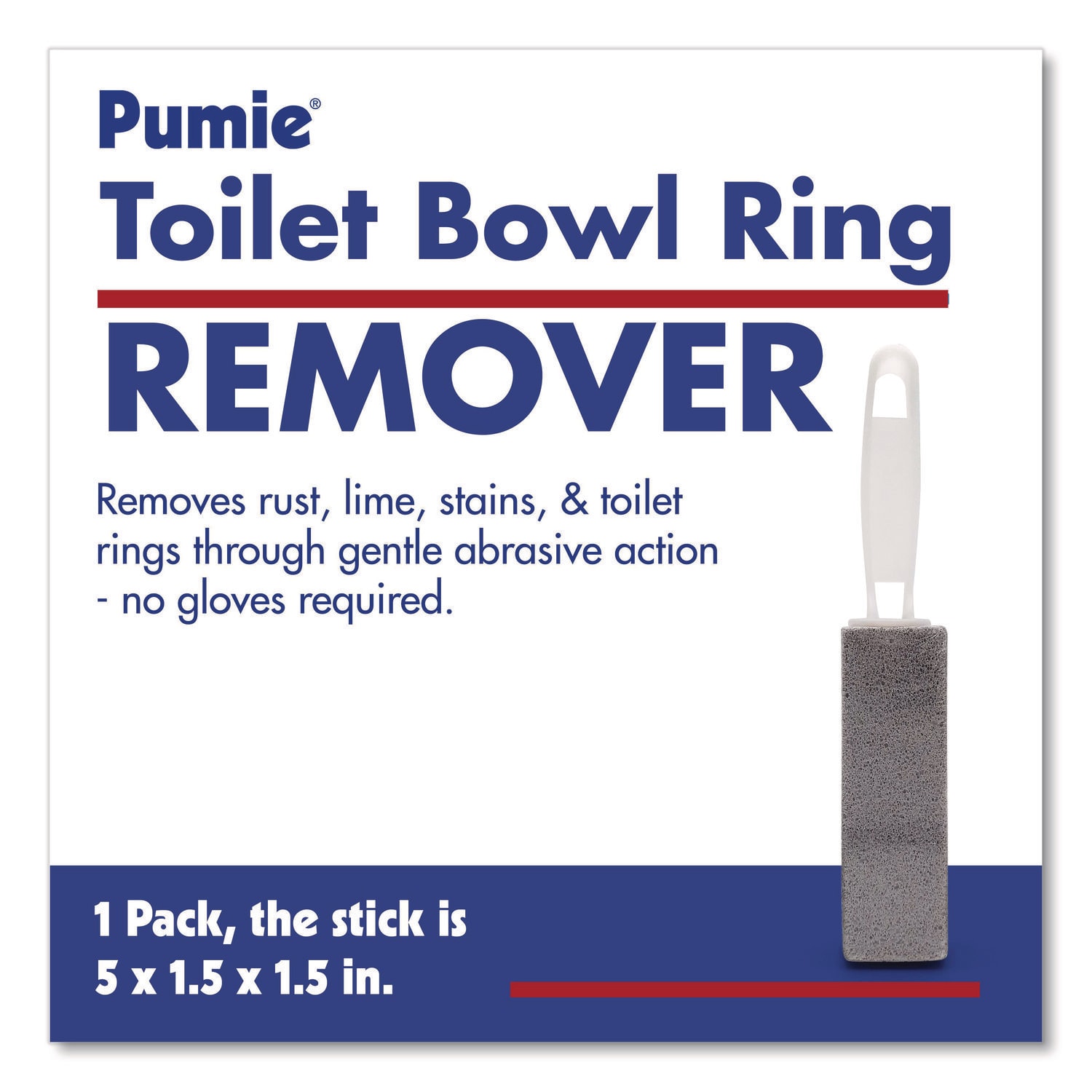 Pumie Toilet Bowl Ring Remover with Handle, 1.25 x 5, Gray, 6/Pack - Image 5