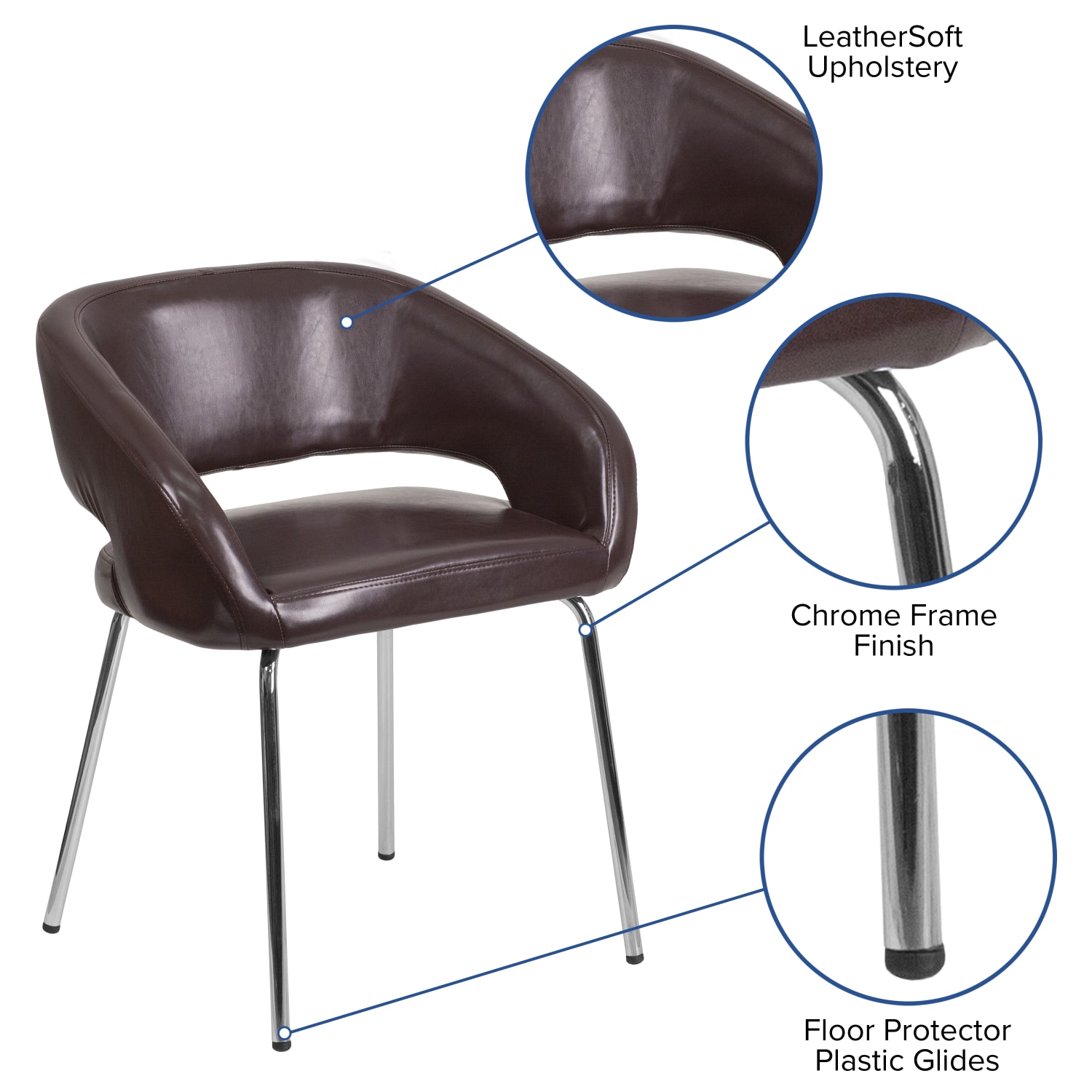 Flash Furniture Fusion Contemporary LeatherSoft Faux Leather Side Reception Chair BrownGray PopularChairscom Flash Furniture Fusion Contemporary LeatherSoft Faux Leather Side Reception Chair BrownGray PopularChairscom