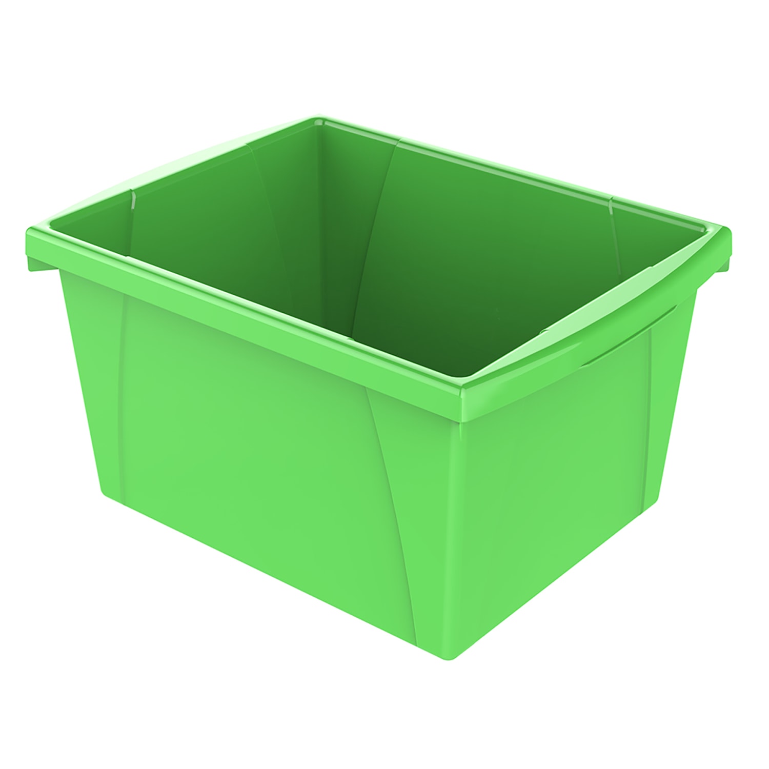 Storex Classroom Storage Bins, 4 Gallon, 7-15/16inH x 11-5/16inW x 13-5/8inD, Green, Pack Of 3 Bins - Image 3