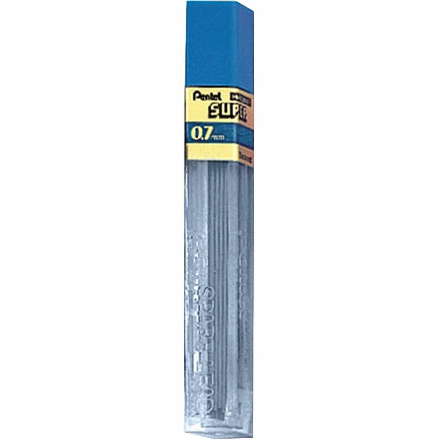 Pentel Super Hi-Polymer Lead Refills, Medium Point, 0.7 mm, 2H Hardness, Tub Of 12 Refills