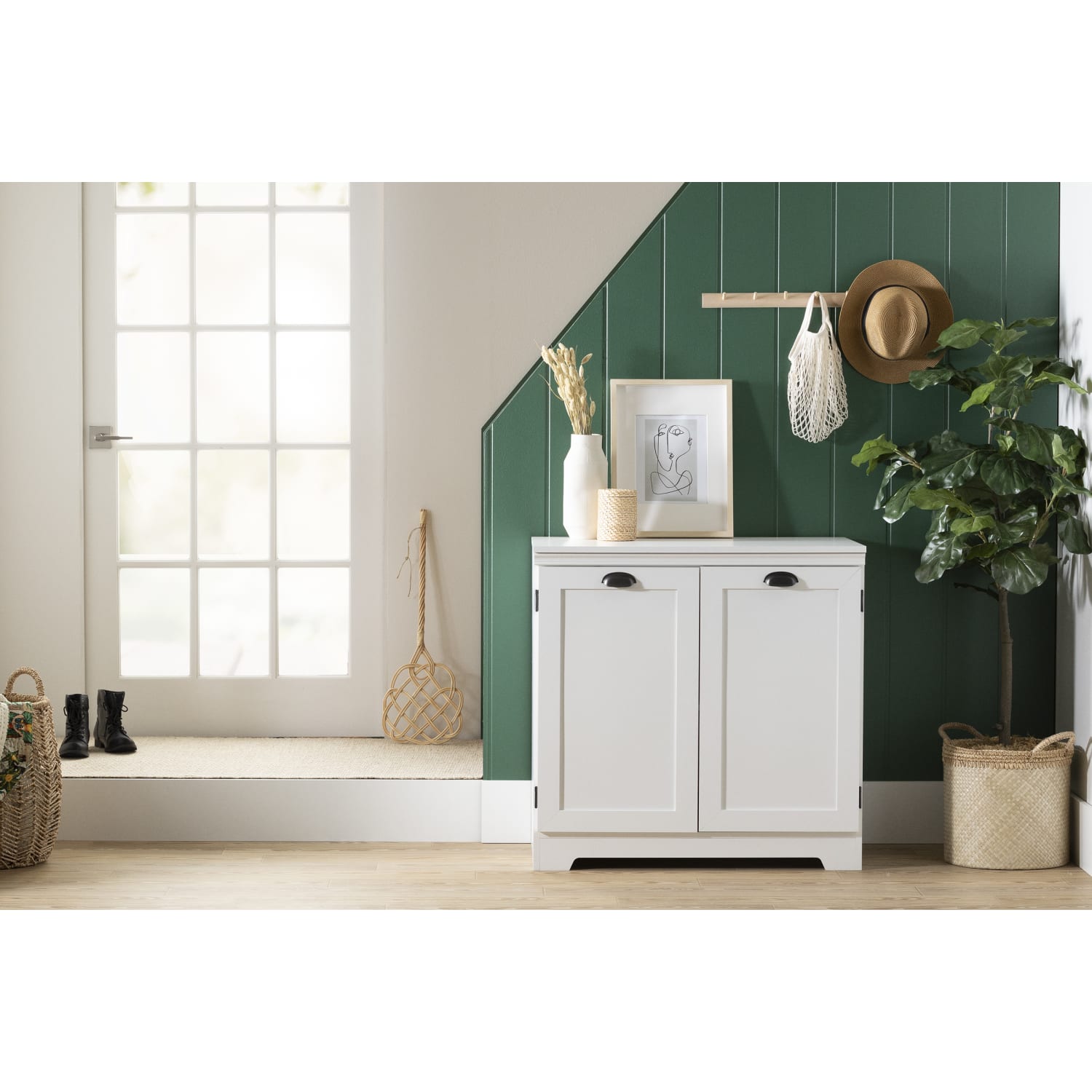 South Shore Prairie 33inW 2-Door Storage Cabinet, Pure White - Image 3