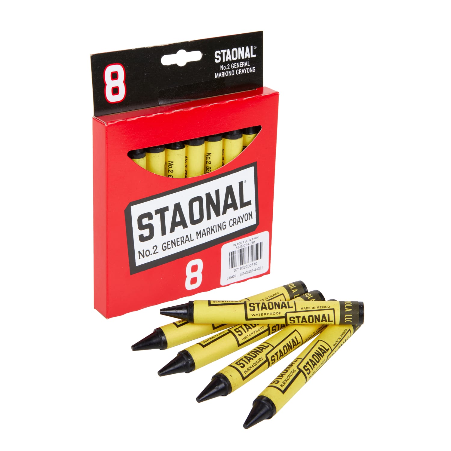 Crayola Staonal Marking Crayons, 5in, Black, Box Of 8 Crayons