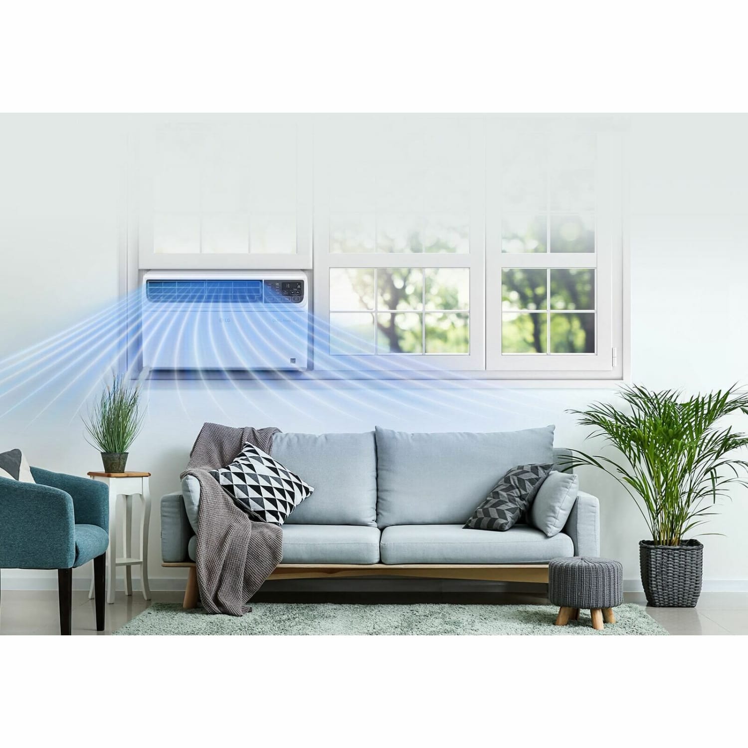 LG 8,000 BTU Dual Inverter Smart Wi-Fi Enabled Window Air Conditioner - Cooler - 2344.57 W Cooling Capacity - LW8022IVSM - Image 6