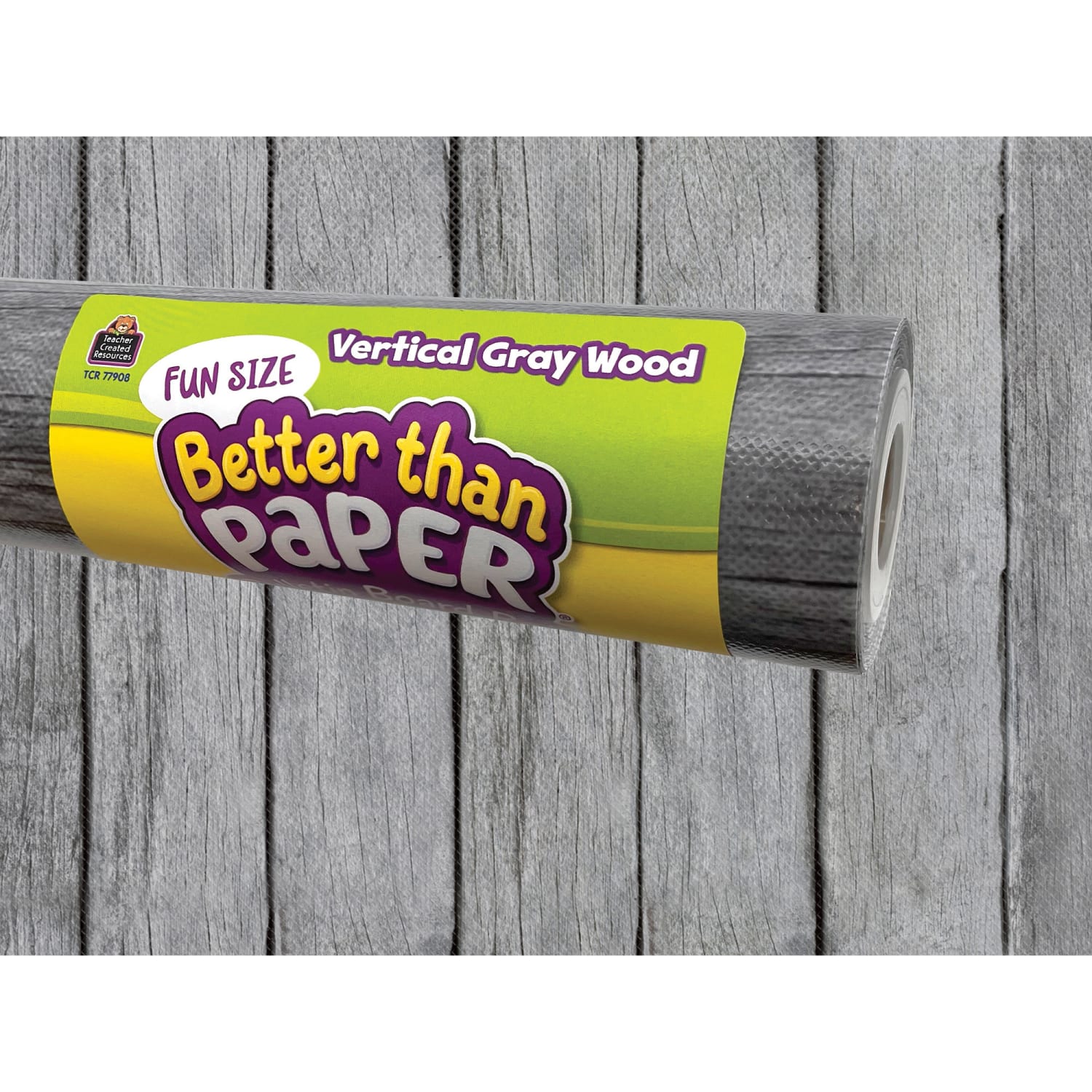 Teacher Created Resources Fun-Size Better Than Paper Bulletin Board Rolls, 18in x 12ft, Vertical Gray Wood, Pack Of 2 Rolls - Image 3