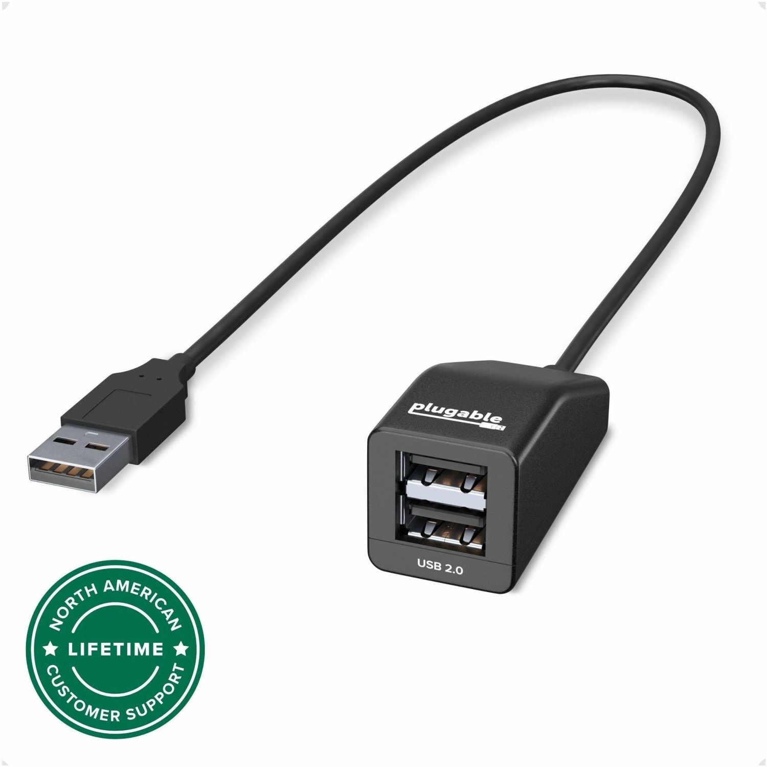 Plugable USB2-2PORT - Hub - 2 x USB 2.0 - desktop