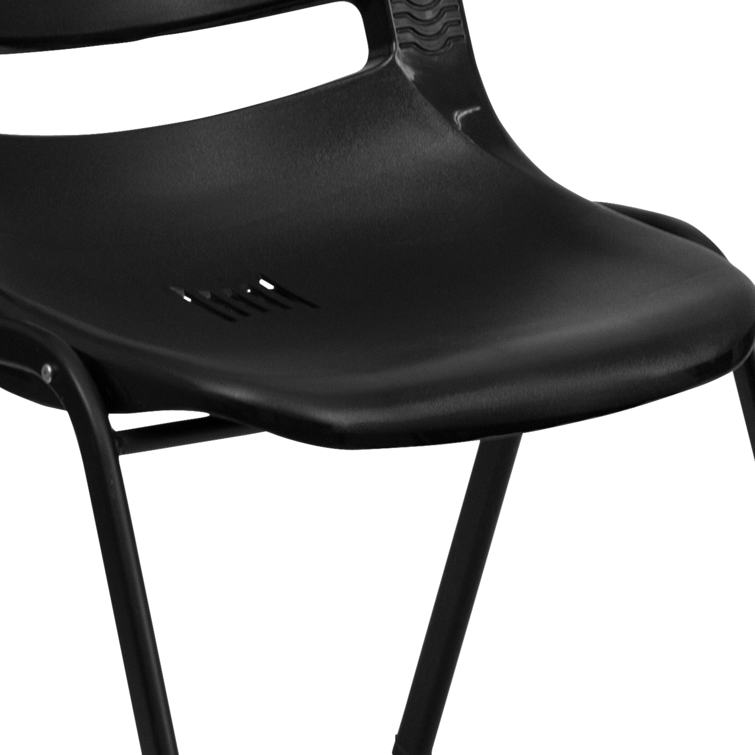 Flash Furniture Kids HERCULES 440 lb Capacity Ergonomic Shell Stack Chair With 14in Seat Height Black PopularChairscom