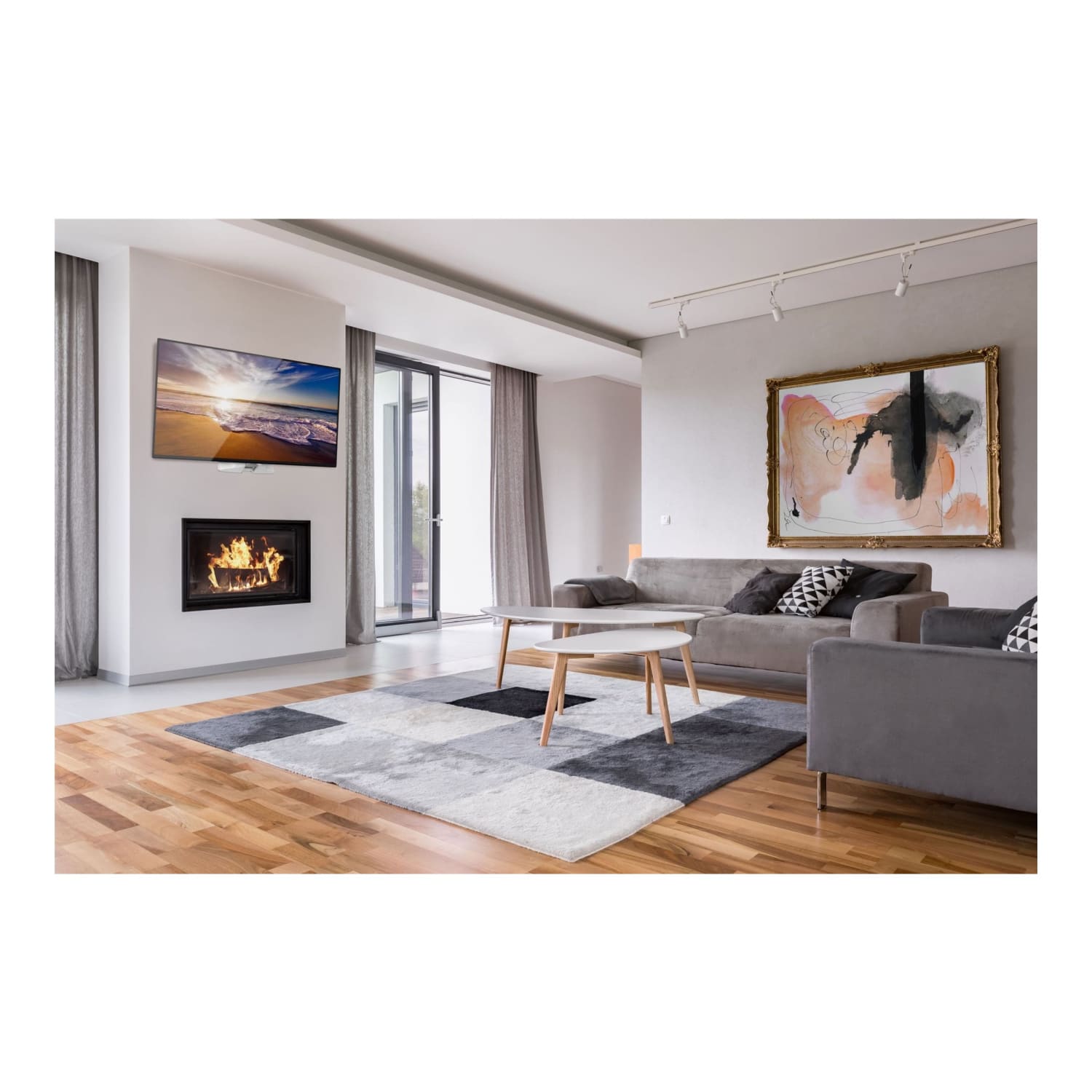 Mount-It! Motorized Steel Fireplace TV Wall Mount for 40-70in TVs, 6-3/4inH x 21inW x 28-1/2inD, White - Image 5