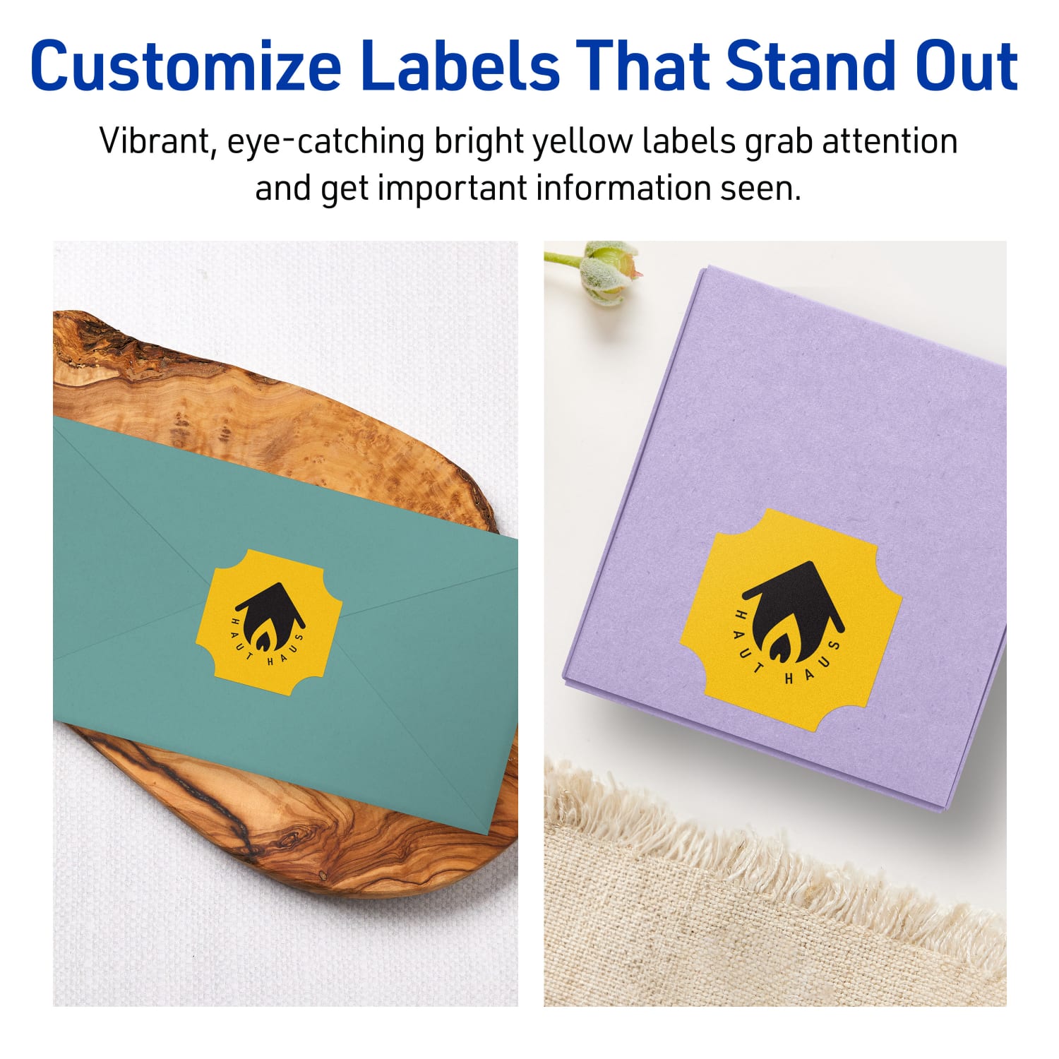 Avery Print-To-The-Edge Labels With Sure Feed Technology, 94110-BYP10, Square Scalloped, 1-5/8in x 1-5/8in, Matte Bright Yellow, Pack of 200 - Image 4