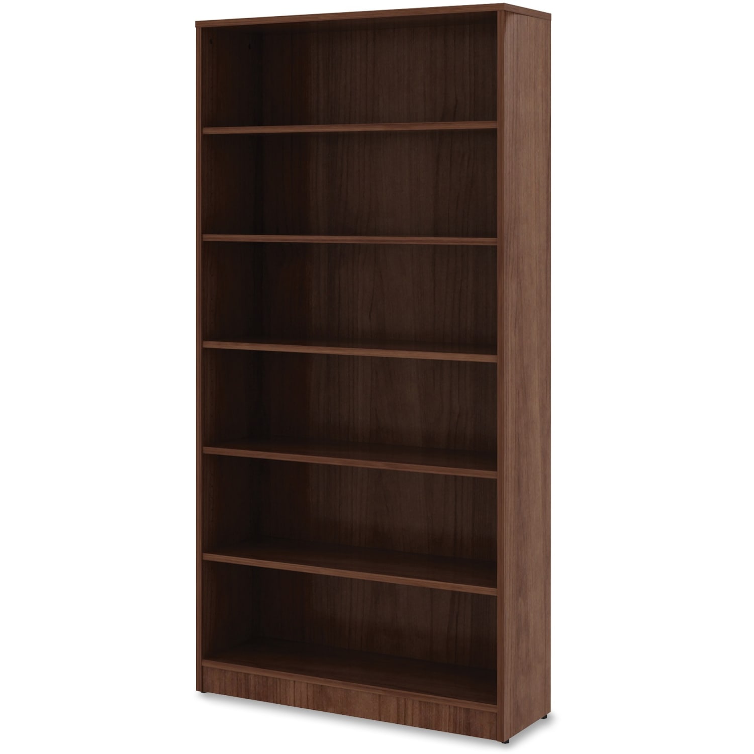 Lorell Essentials 72inH 6-Shelf Bookcase, Walnut - Image 4