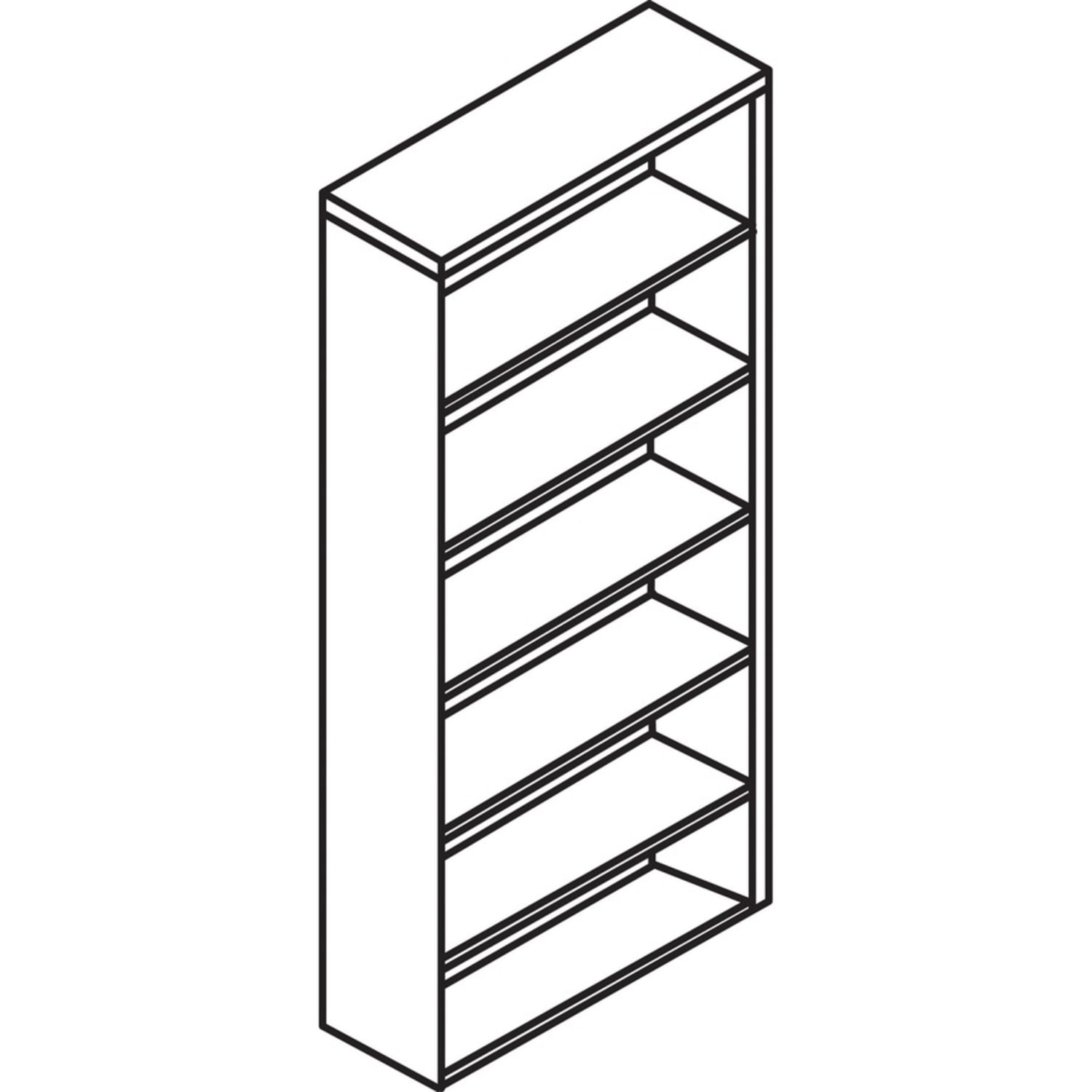 Lorell Essentials 72inH 6-Shelf Bookcase, Walnut - Image 6