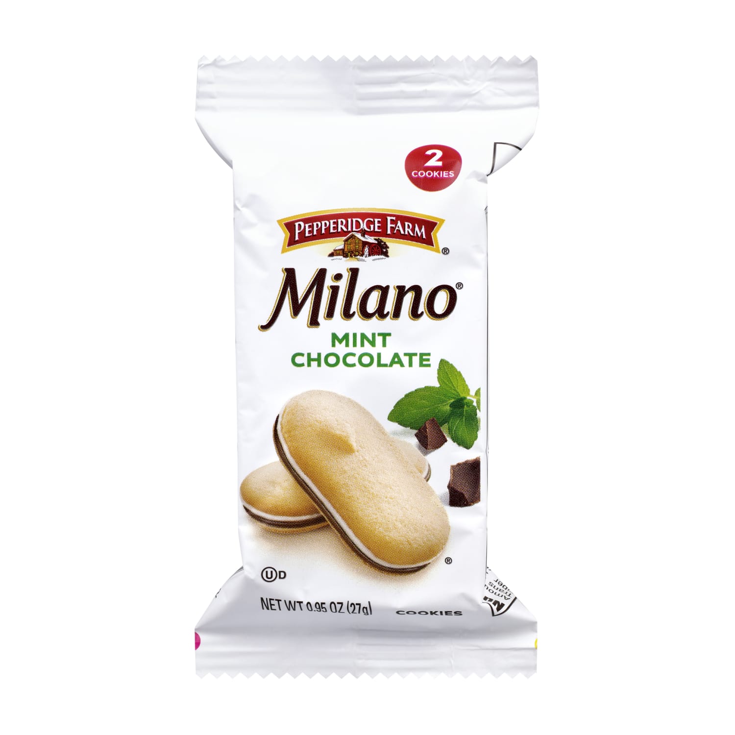Pepperidge Farm Milano Mint Chocolate Cookies, 0.95 Oz, 2 Cookies Per Pack, Box Of 20 Packs - Image 6