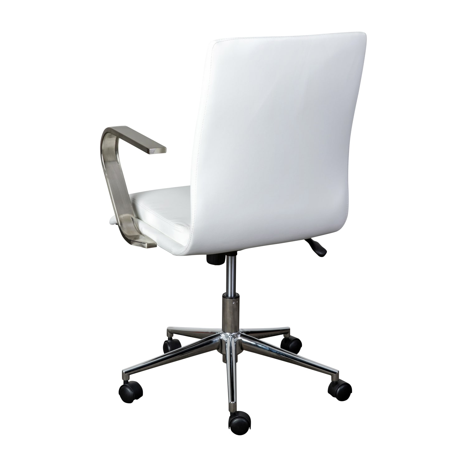 Flash Furniture James Faux Leather Mid Back Designer Executive Upholstered Office Chair WhiteChrome PopularChairscom