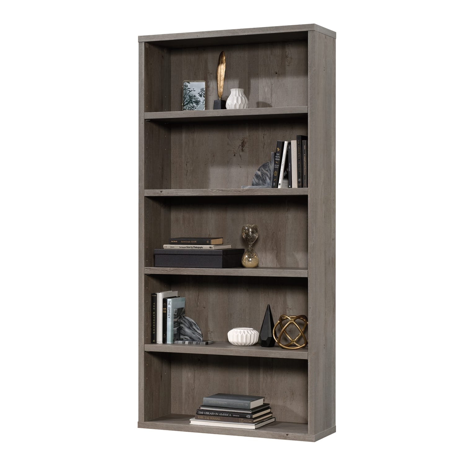 Sauder Optimum 73-1/2inH 5-Shelf Bookcase, Mystic Oak - Image 3