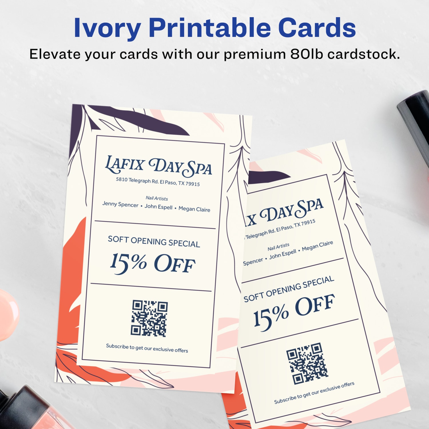 Avery Printable Invitation Cards, Rectangle, 5.5in x 8.5in, Matte Ivory, Pack Of 20 - Image 3