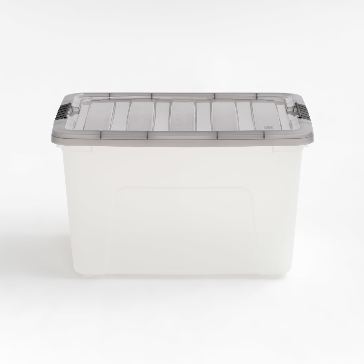 Iris Stack & Pull Storage Boxes, 10 Gallon, Clear/Gray, Set Of 5 Boxes - Image 3