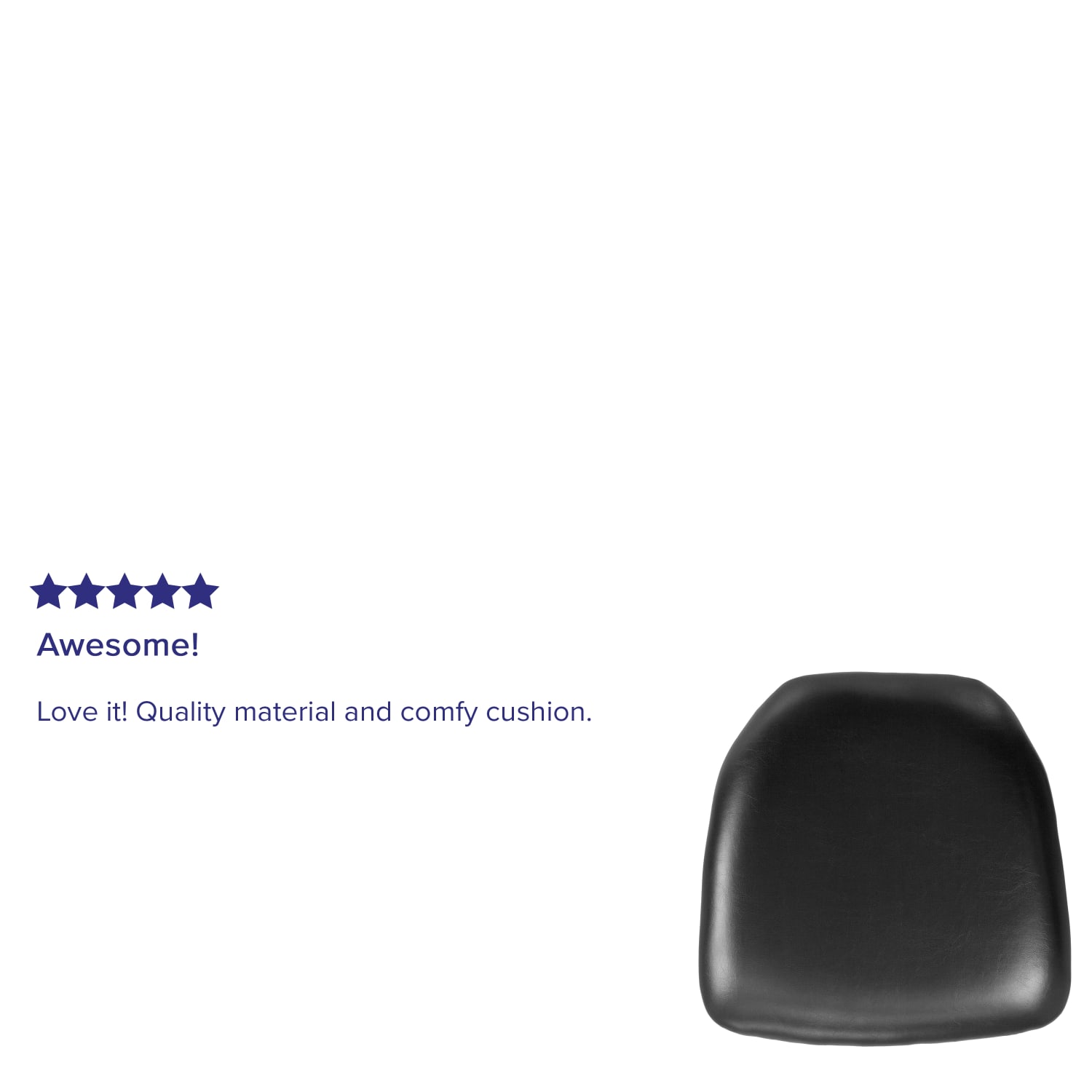 Flash Furniture Chiavari Chair Cushion, Hard Vinyl, 2inH x 15-1/2inW x 15-1/2inD, Black - Image 4