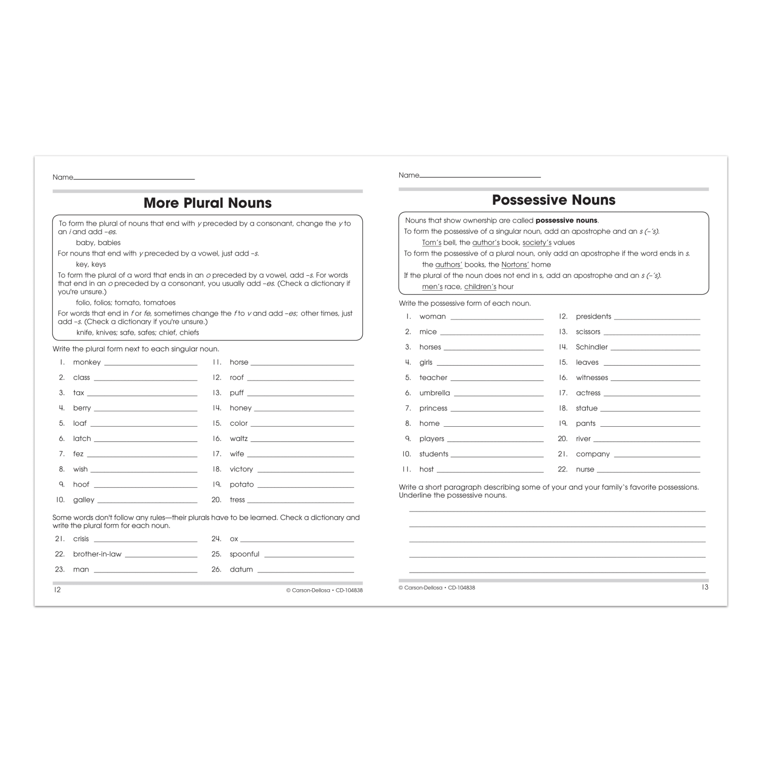 Carson-Dellosa 100+ Series Grammar Workbooks, Grades 7-8 - Image 3