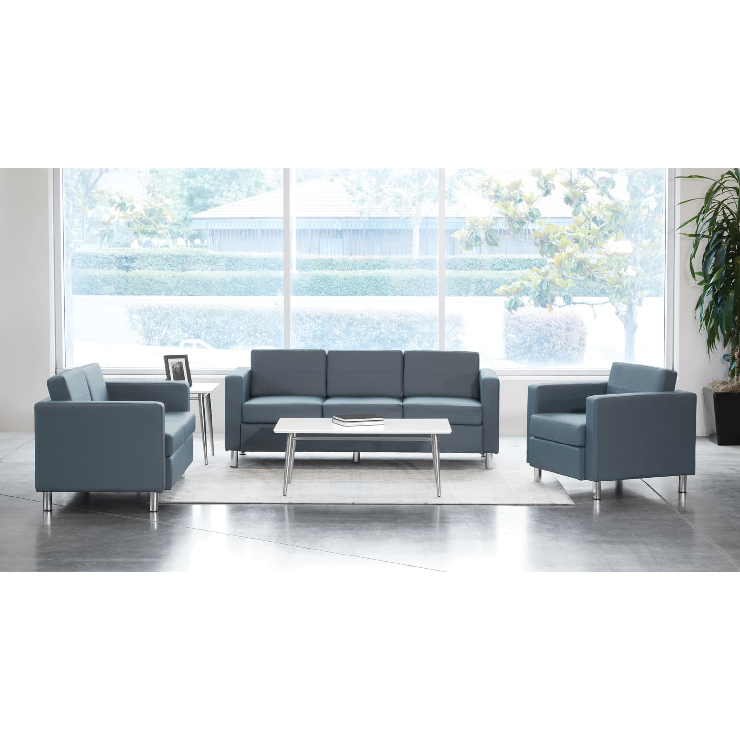 Office Star Pacific Fabric Loveseat, 29-1/2inH x 51-1/2inW x 30-1/2inD, Dillon/Chrome - Image 4