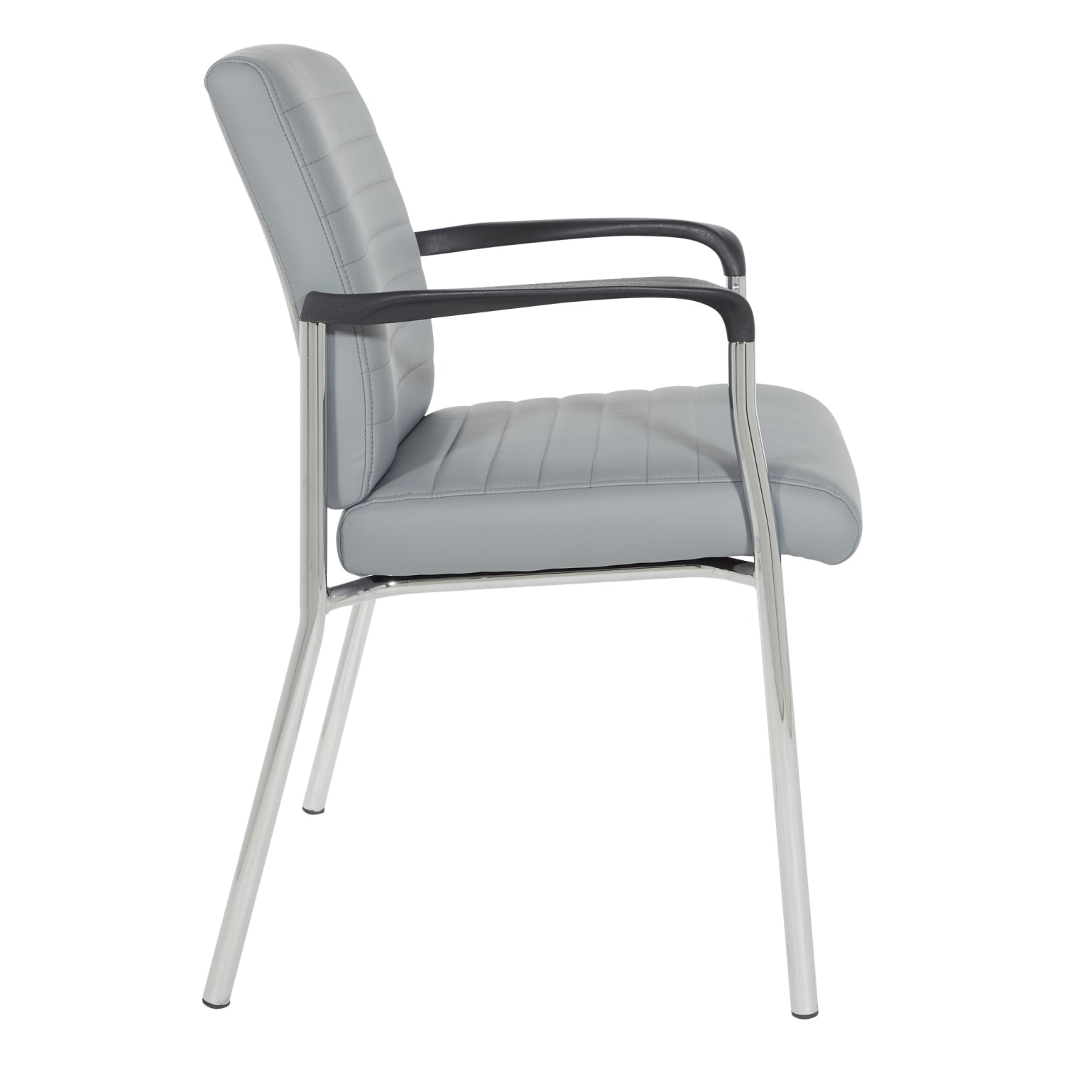 Office Star Faux Leather Guest Chair, Charcoal Gray - Image 3