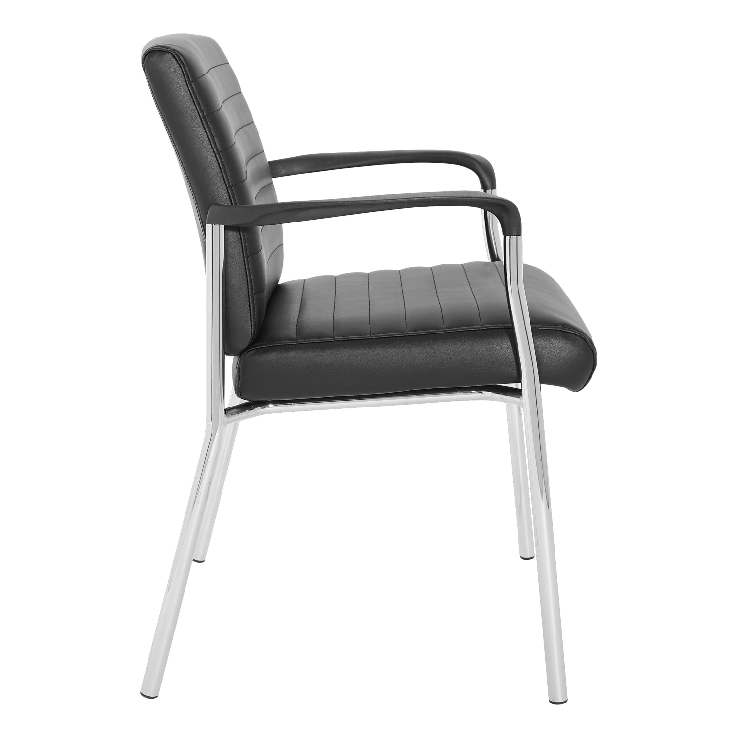 Office Star Faux Leather Guest Chair, Black - Image 3
