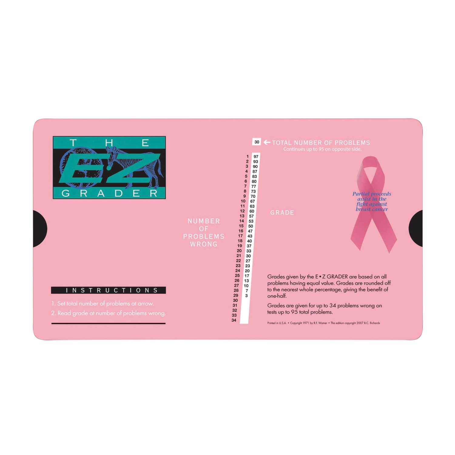 The Original E Z Grader Grading Tools, Pink, 8 1/2in x 4 3/4ft", Grades Pre K  12, Pack Of 3