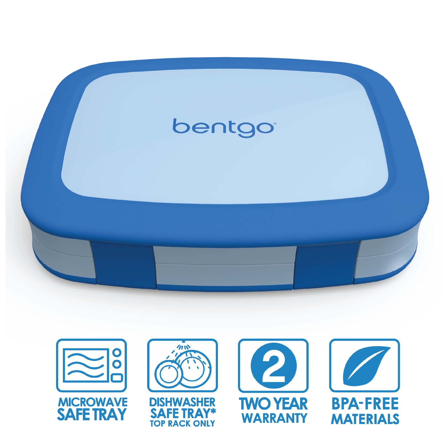 Bentgo Kids Lunch Box, 2inH x 6-1/2inW x 8-1/2inD, Blue - Image 4