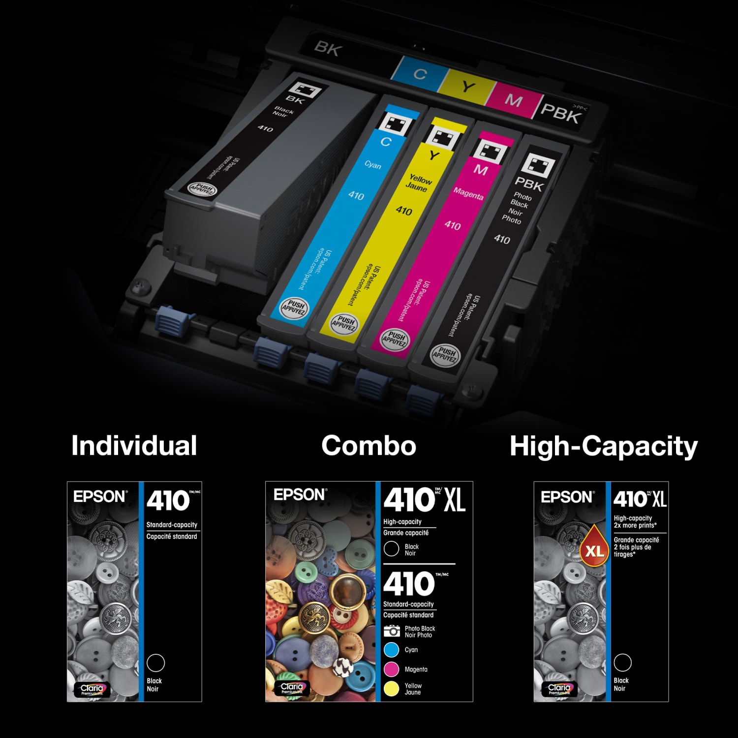 Epson 410XL Claria Premium Black; Photo Black; Cyan; Magenta; Yellow Ink Cartridges, Pack Of 5, T410XL-BCS - Image 6