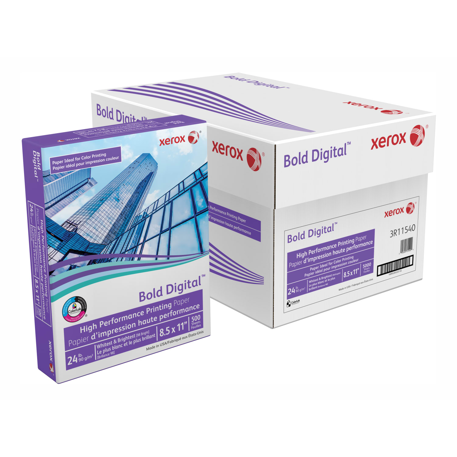 Xerox Bold Digital Printing Paper, 10 Reams, Letter Size (8 1/2in x 11in), 98 (U.S.) Brightness, 24 Lb, FSC Certified, Ream Of 500 sheets - Image 5