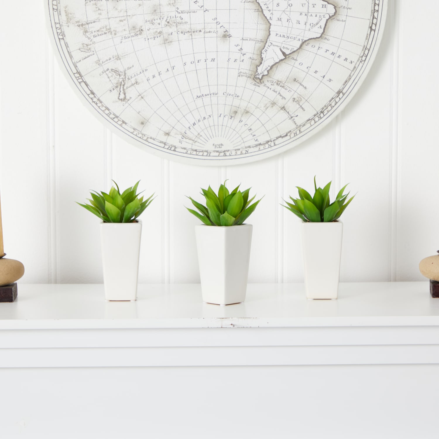 Nearly Natural Agave 9inH Artificial Mini Plants With Planter, 9inH x 5inW x 5inD, Green, Set Of 3 - Image 6