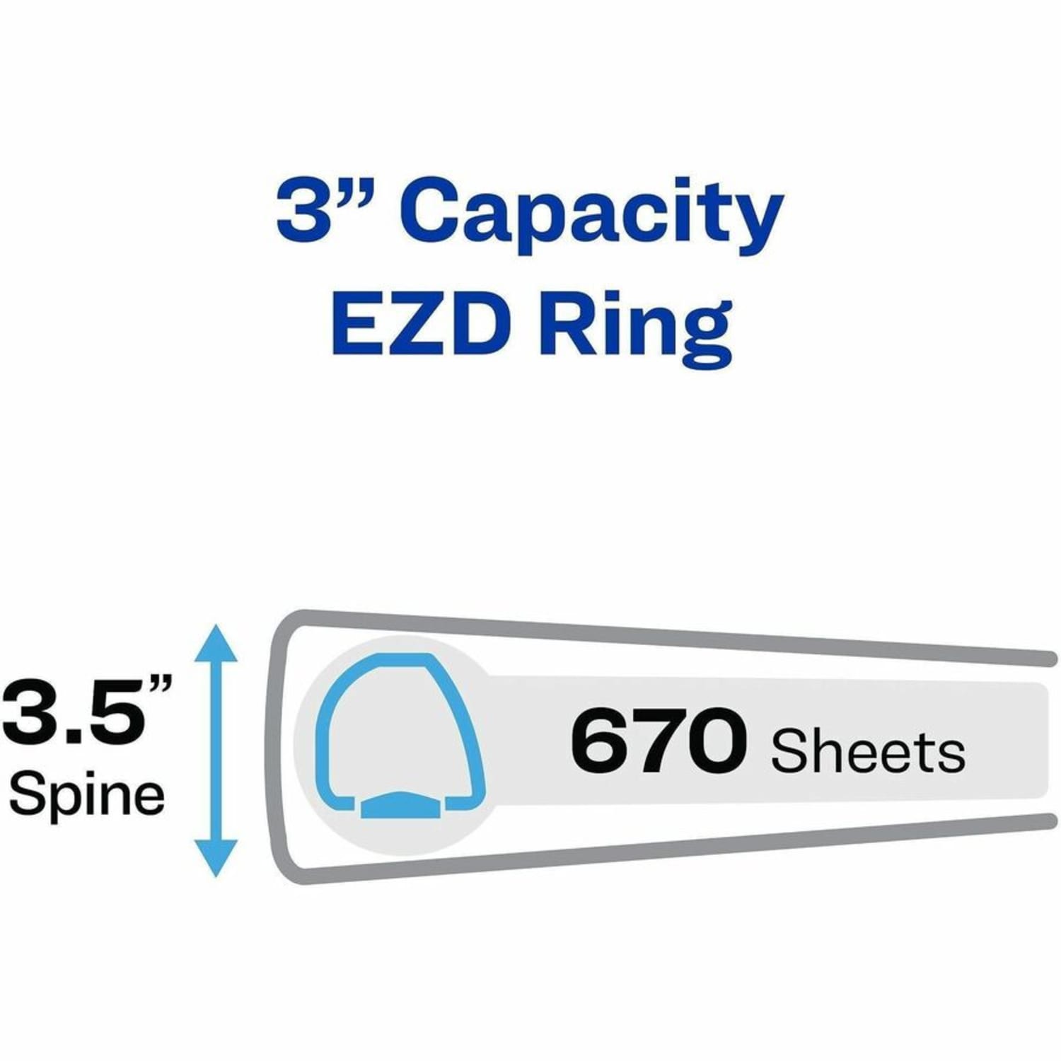 Avery Heavy-Duty 3-Ring Binder With Locking One-Touch EZD Rings, 3in D-Rings, Blue - Image 5