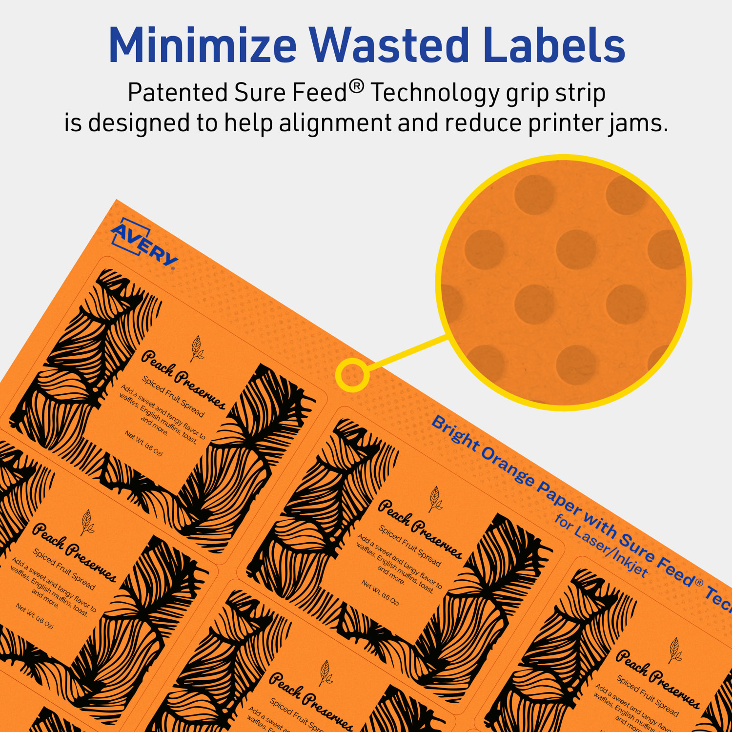 Avery Printable Labels With Sure Feed Technology, 94235-BOP40, Rectangle, 2in x 2-5/8in, Matte Bright Orange, Pack of 600 - Image 5