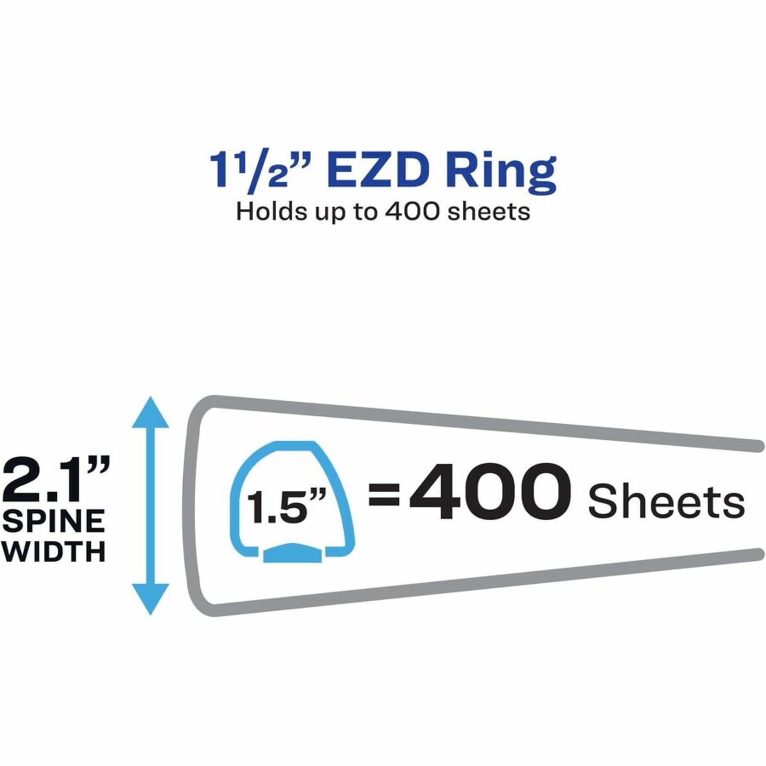 Avery Heavy-Duty 3-Ring Binder With Locking One-Touch EZD Rings, 1 1/2in D-Rings, Blue - Image 6