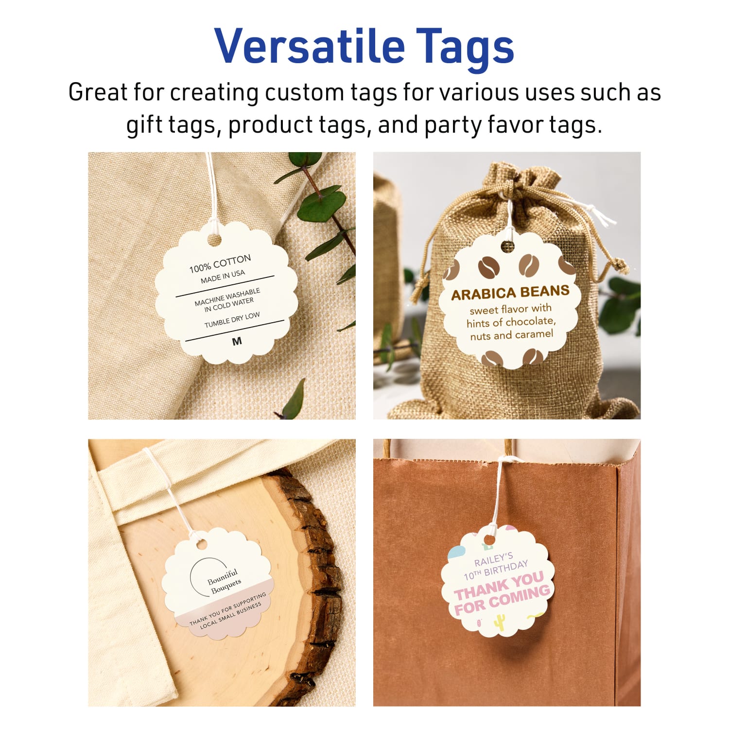 Avery Printable Tags With Sure Feed Technology, Print-To-The-Edge, 2.5in, Matte Ivory, Pack Of 225 - Image 4