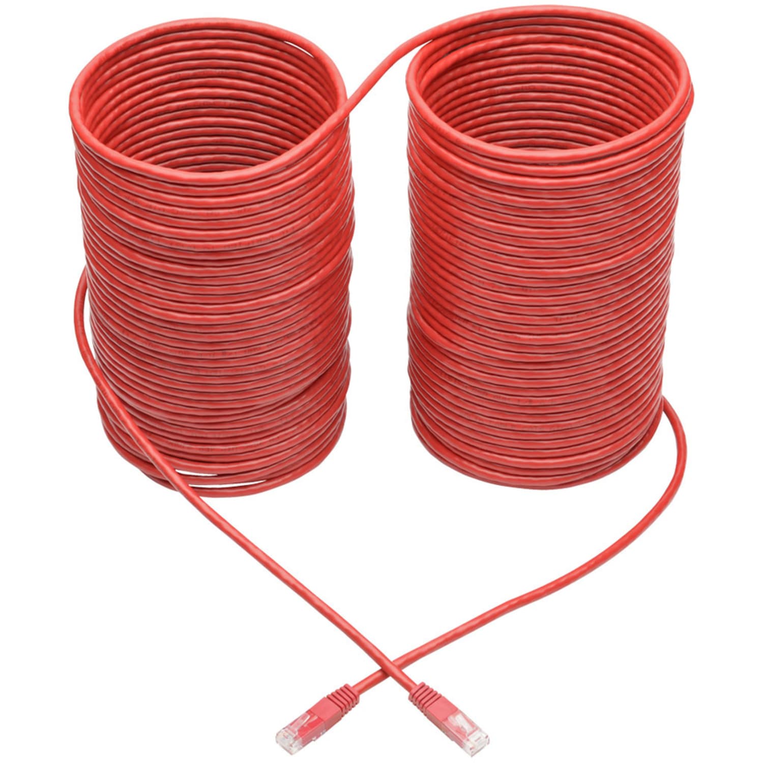 Tripp Lite Cat6 Cat5e Gigabit Molded Patch Cable RJ45 M/M Red 550Mhz 100ft 100ft - 1x RJ-45 Male Network - N200100RD - Image 3