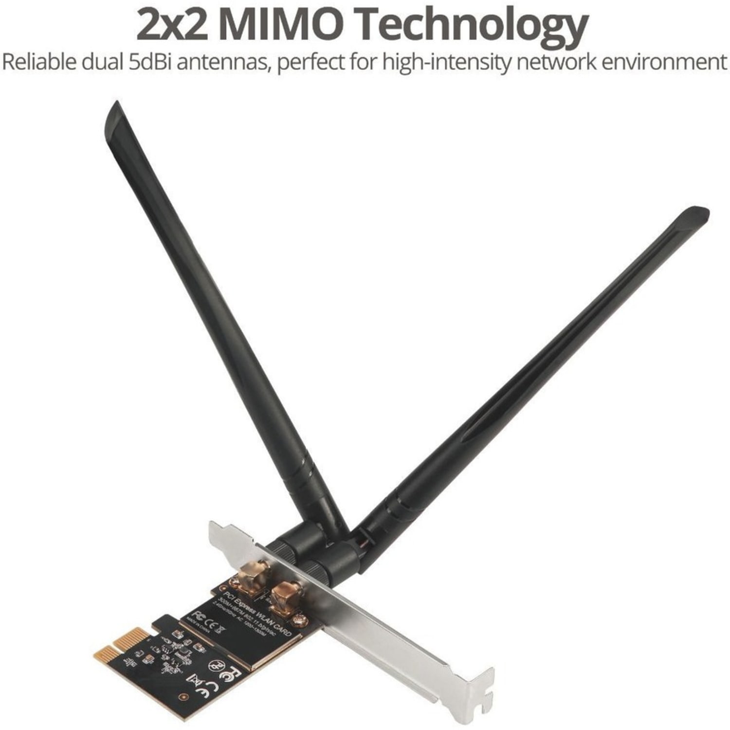 SIIG Wireless 2T2R Dual Band WiFi Ethernet PCIe Card - AC1200 - 1200Mbps High Speed Wi-Fi Data Rate - 867Mbps on 5G, 300Mbps on 2.4G - Image 6