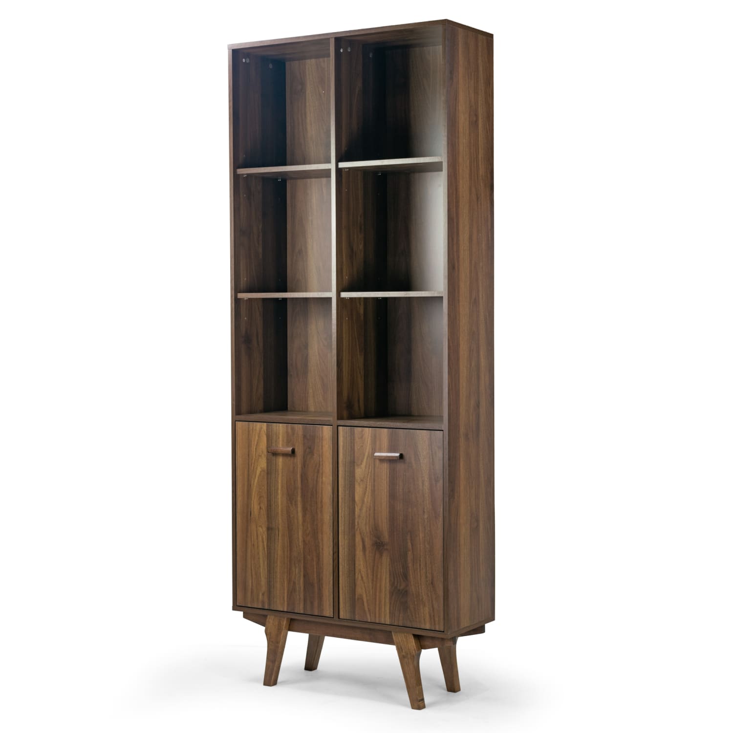 Glamour Home 81inH 6-Shelf Display Bookcase, Brown - Image 3