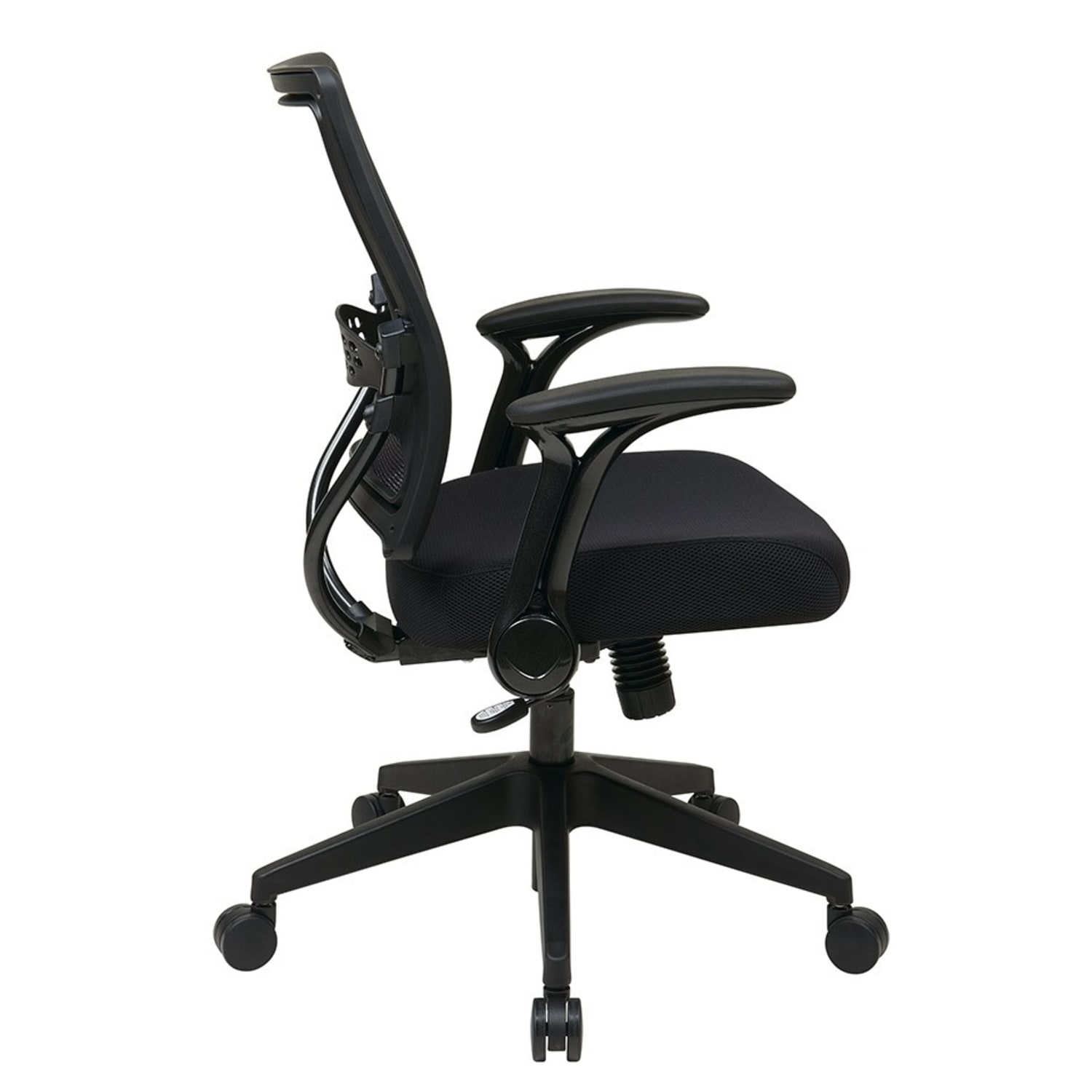 Office Star Space Seating 67 Series Ergonomic Air Grid Mid-Back Chair, Black - Image 3