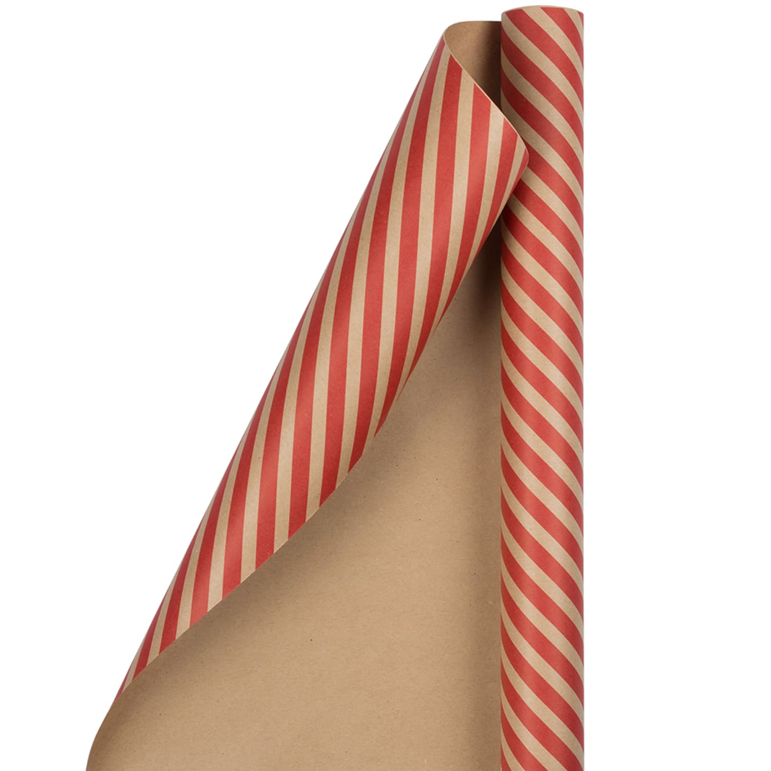 JAM Paper Wrapping Paper, Kraft, 25 Sq Ft, Brown/Red Stripes - Image 4