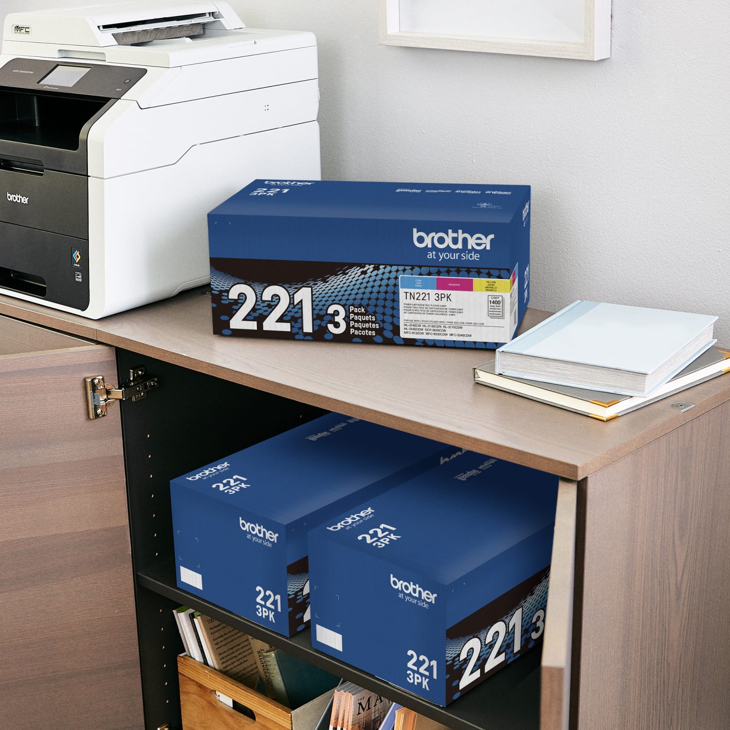 Brother TN-221 Cyan, Magenta, Yellow Toner Cartridges, Pack Of 3, TN-221CMY - Image 5