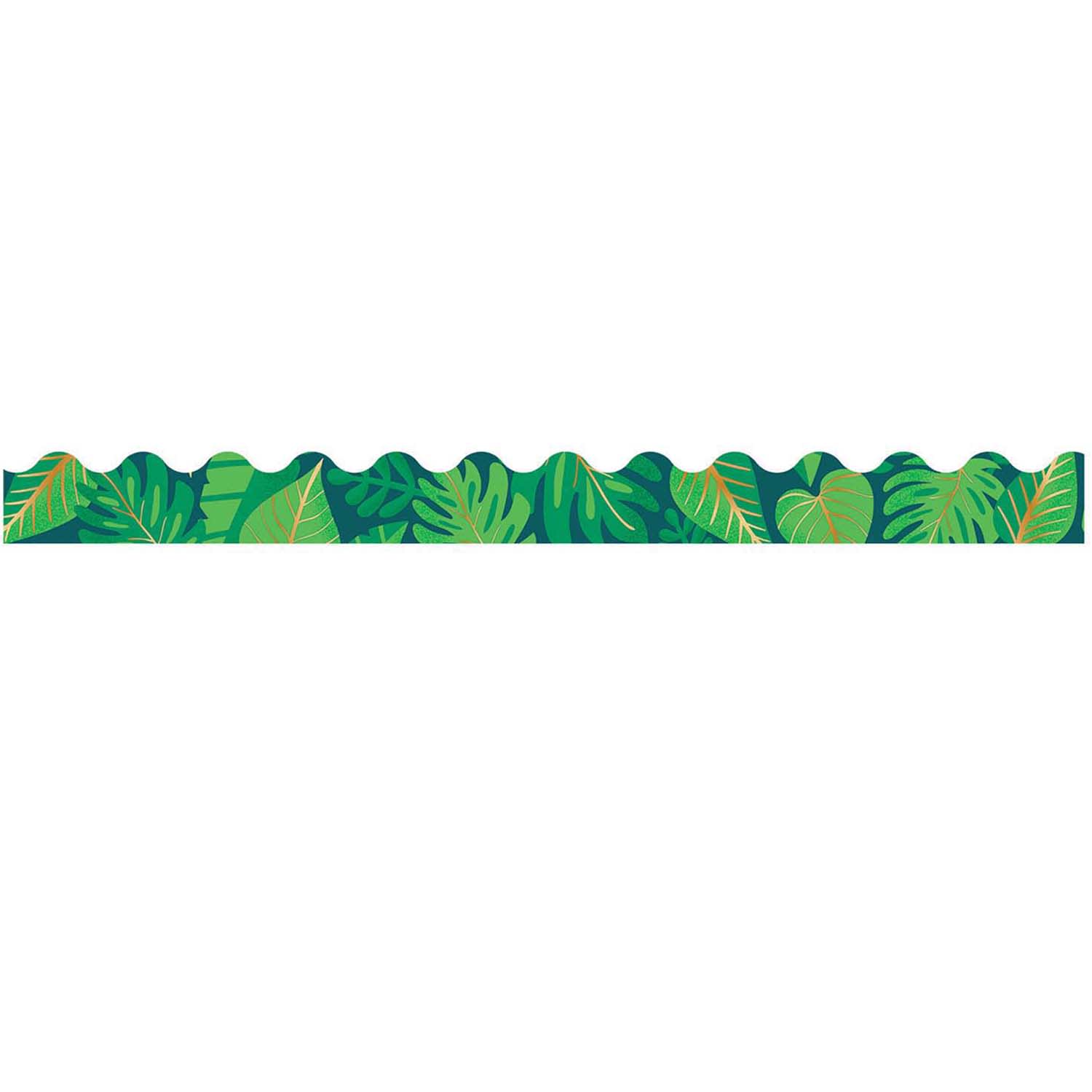 Carson Dellosa Education Scalloped Border, One World Tropical Leaves, 39ft Per Pack, Set Of 6 Packs - Image 3