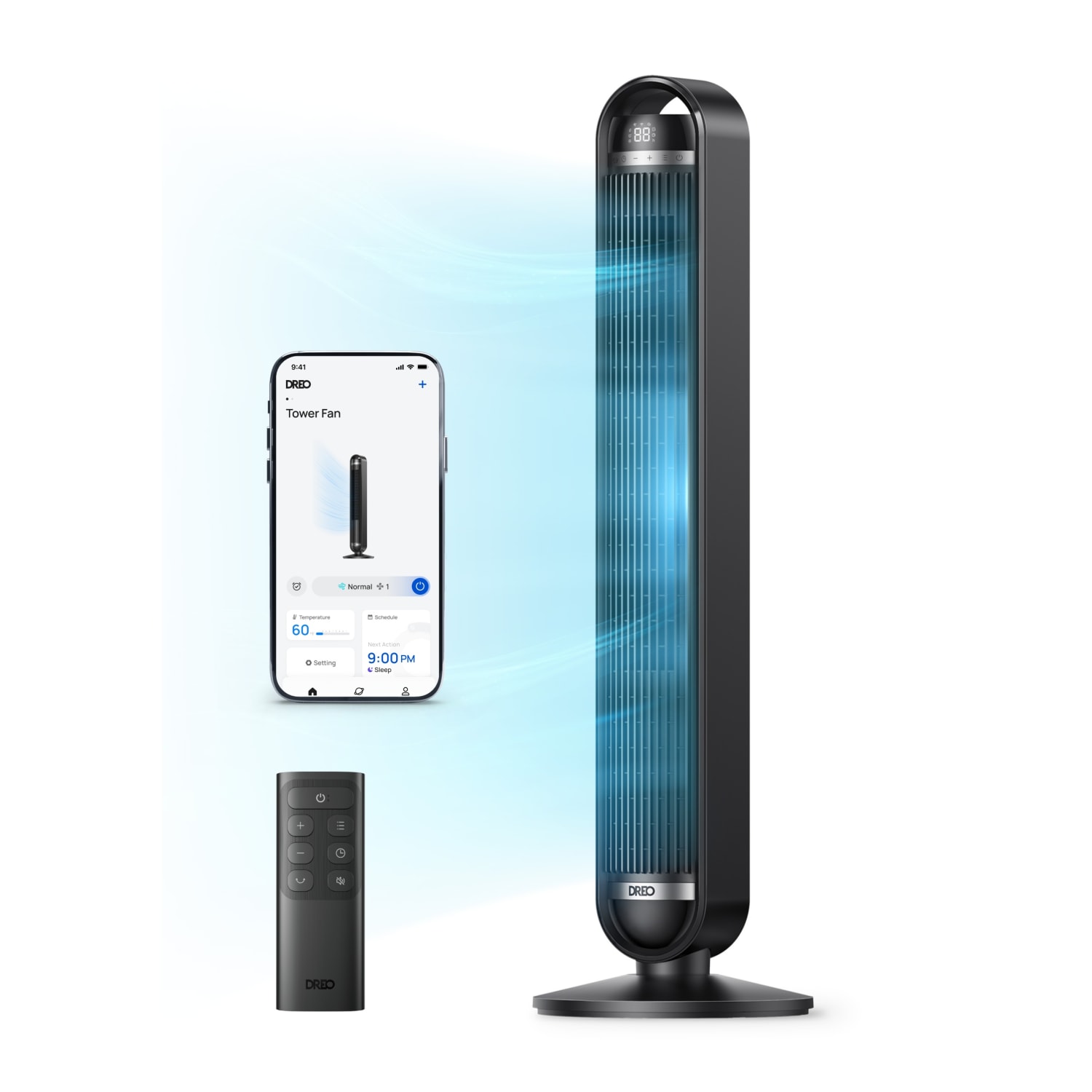 Dreo 42in Smart Tower Fan, Black, Total Qty 1 - Image 3