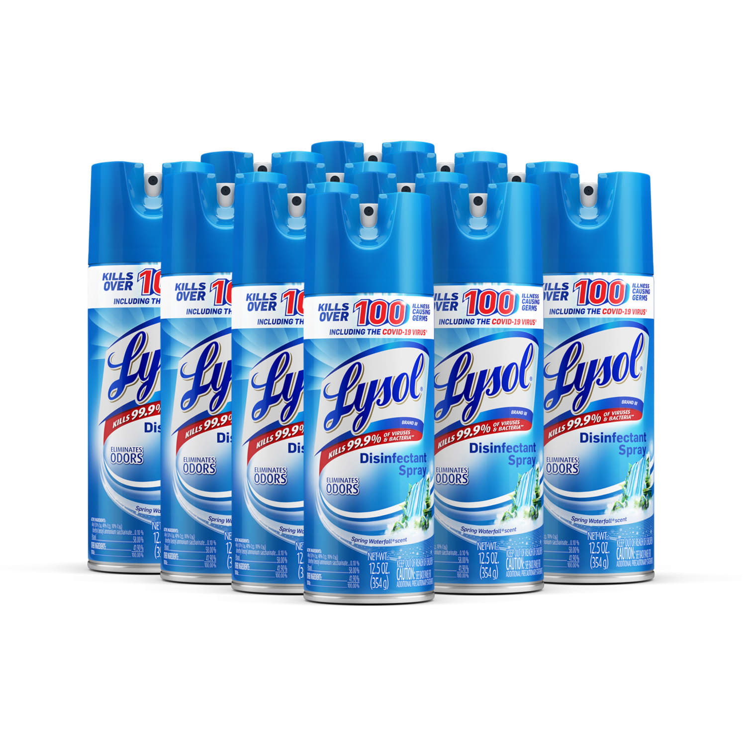 LYSOL Disinfectant Spray - Spring Waterfall 12.5 oz, Case of 12 Cans