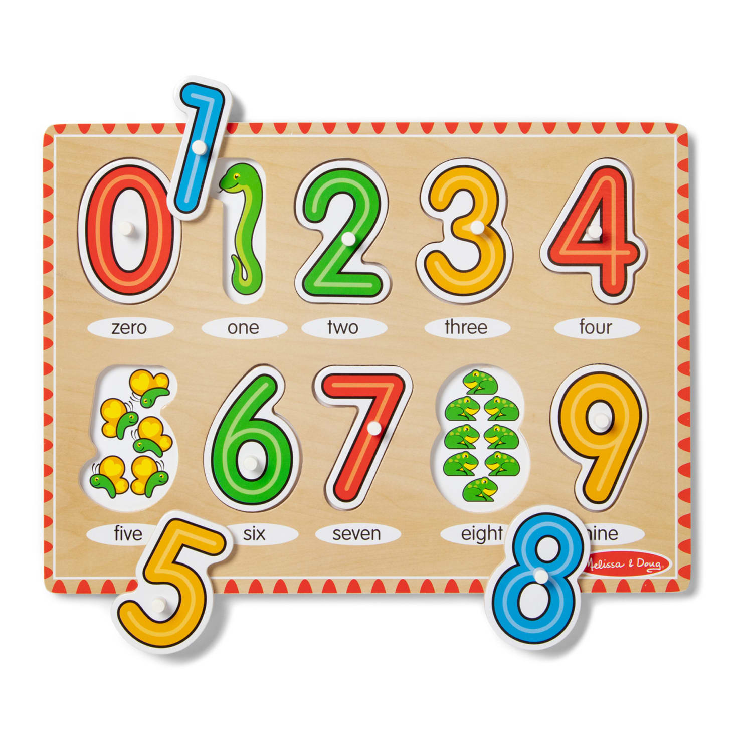 Melissa & Doug See-Inside Numbers Peg Puzzle, 10 Pieces - Image 4